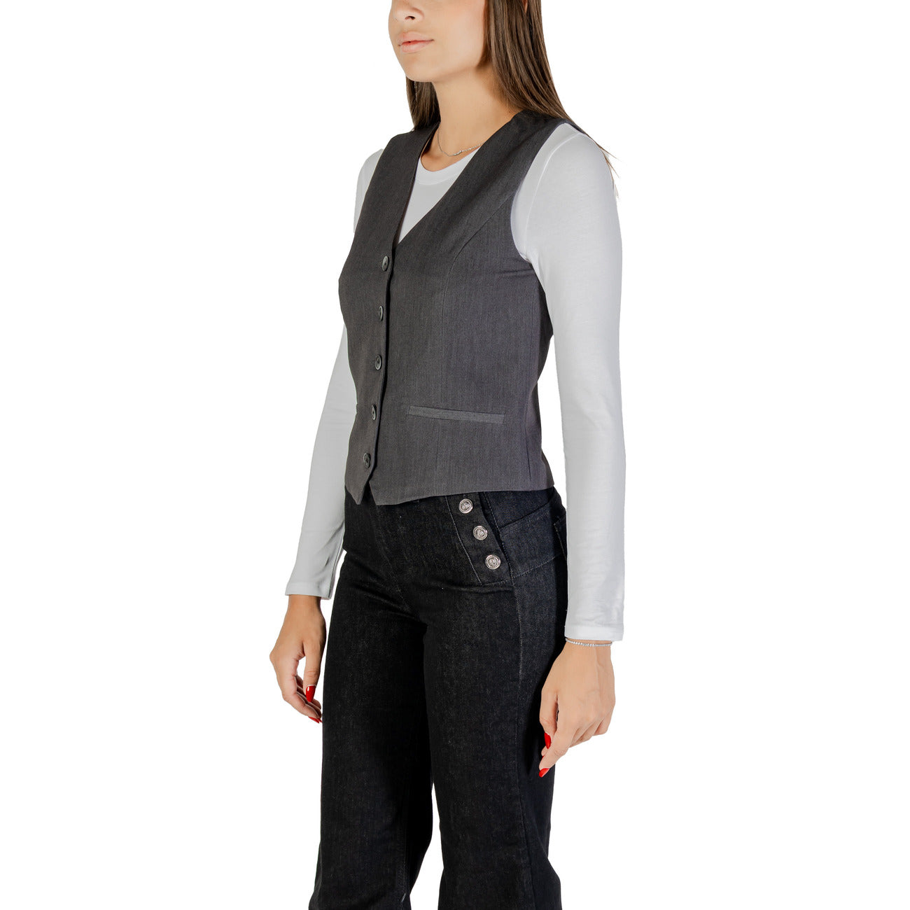 Only Gilet Dames Grijs #2432364