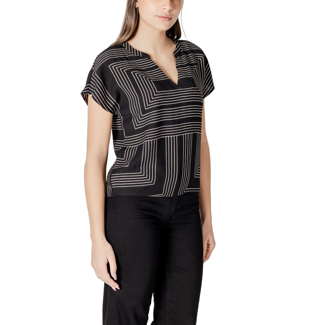 Jacqueline De Yong T-shirt Dames Zwart