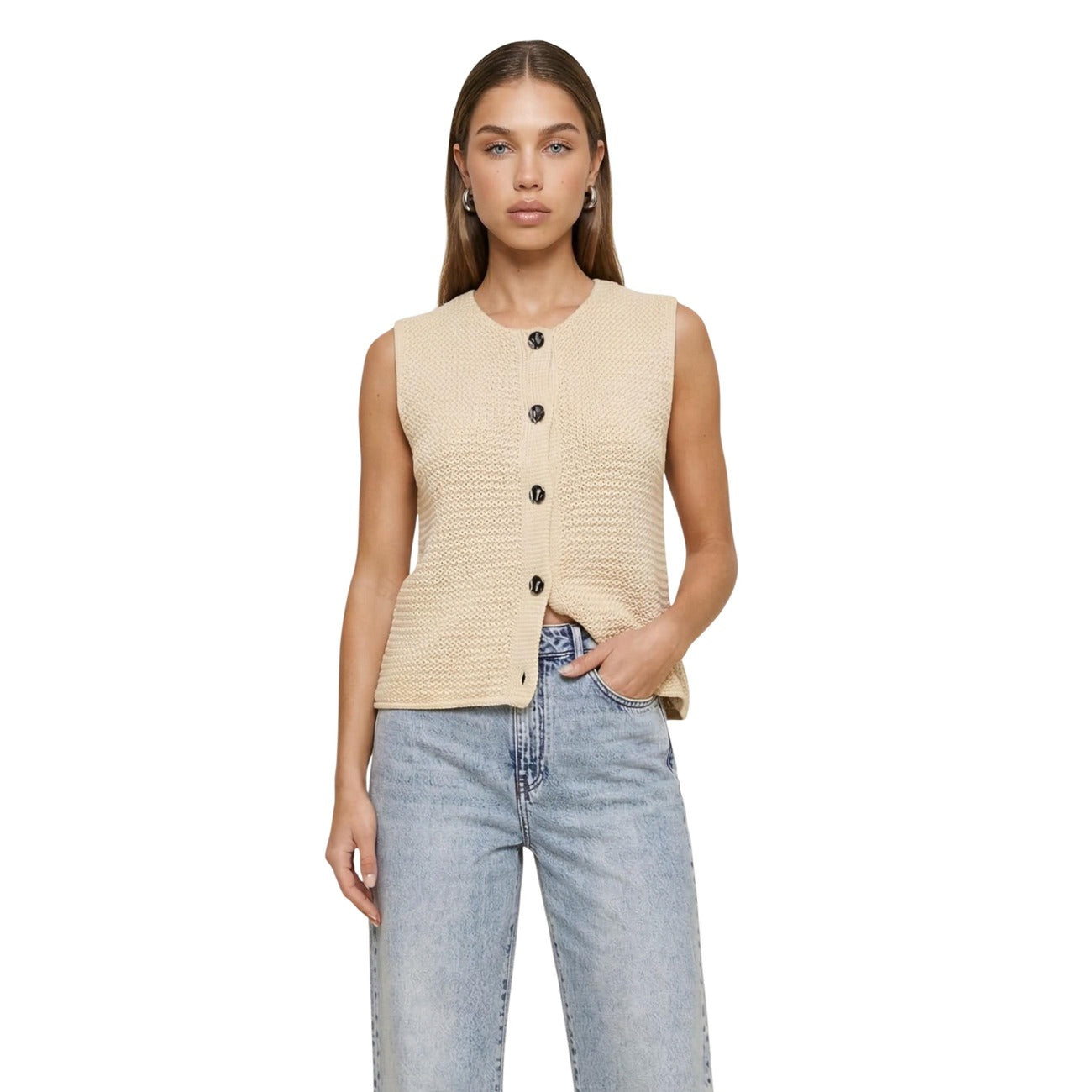 Jacqueline De Yong Gilet Dames Groen