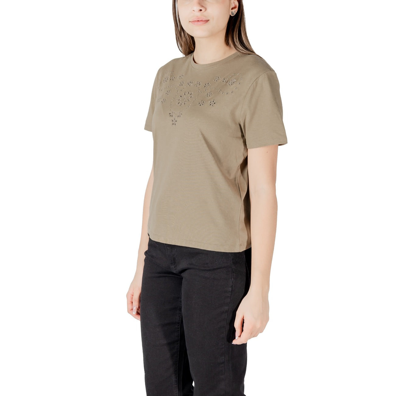 Jacqueline De Yong T-shirt Dames Groen