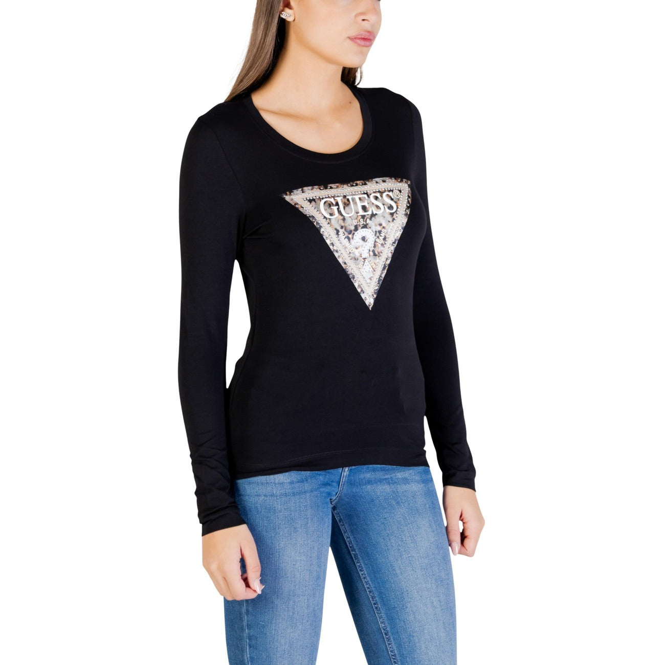 Guess T-Shirt Damen Schwarz Schwarz