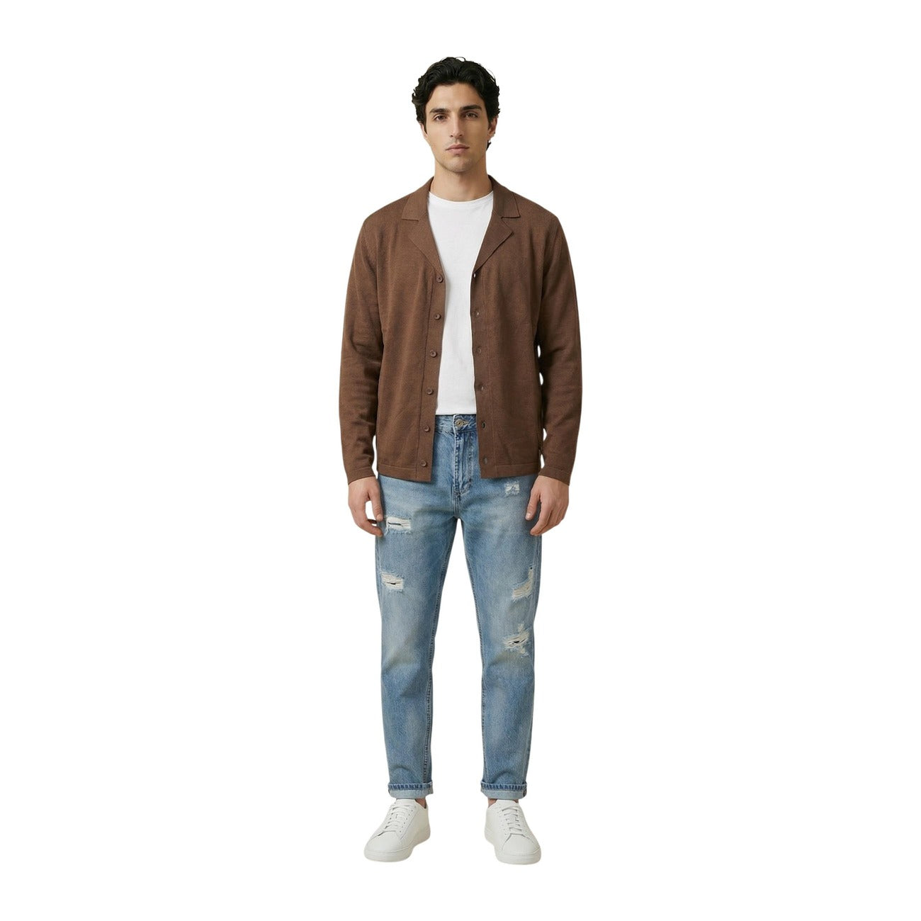 Gianni Lupo Cardigan Men Brown