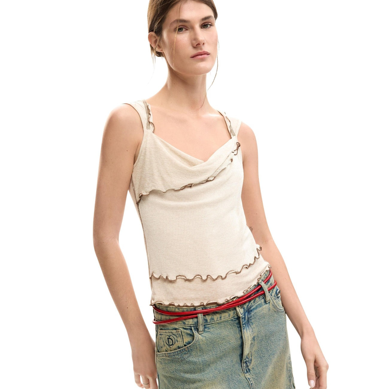 Desigual Top Damen Beige