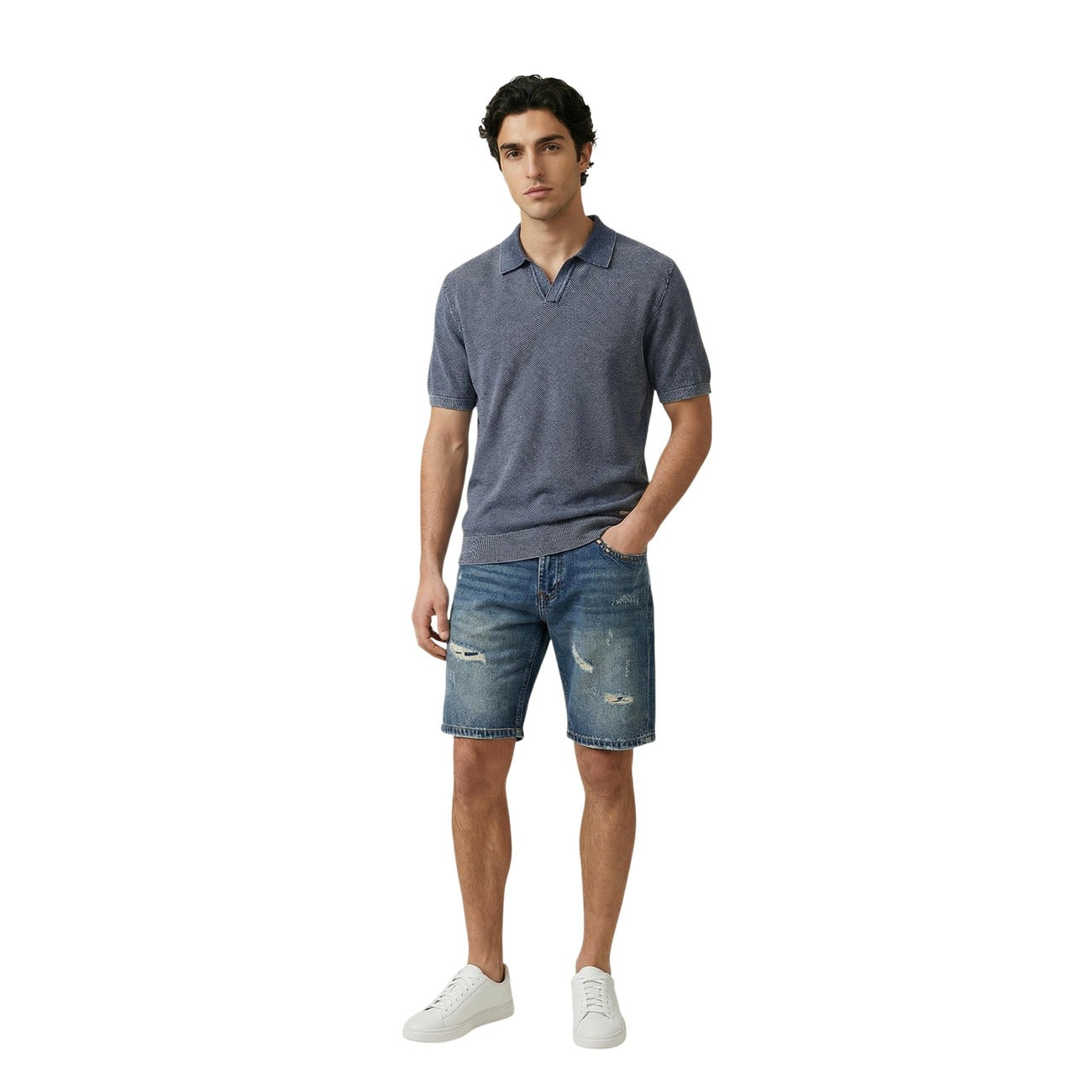 Gianni Lupo Bermuda Herren Blau