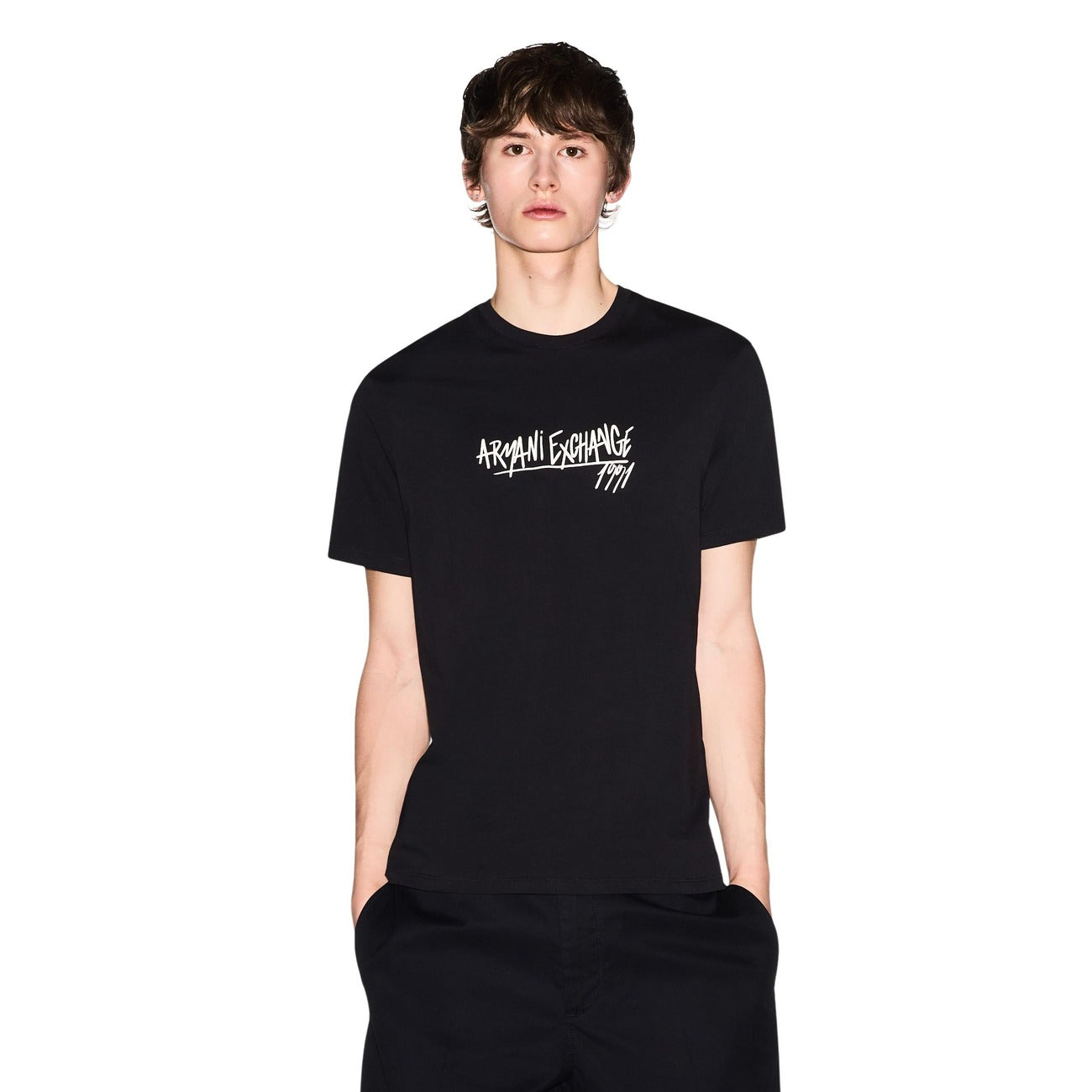 Armani Exchange T-Shirt Herren Schwarz Schwarz