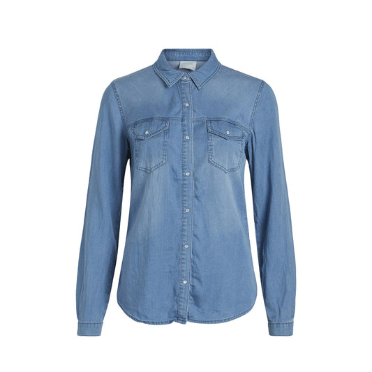 Vila Clothes Shirt Damen Blau