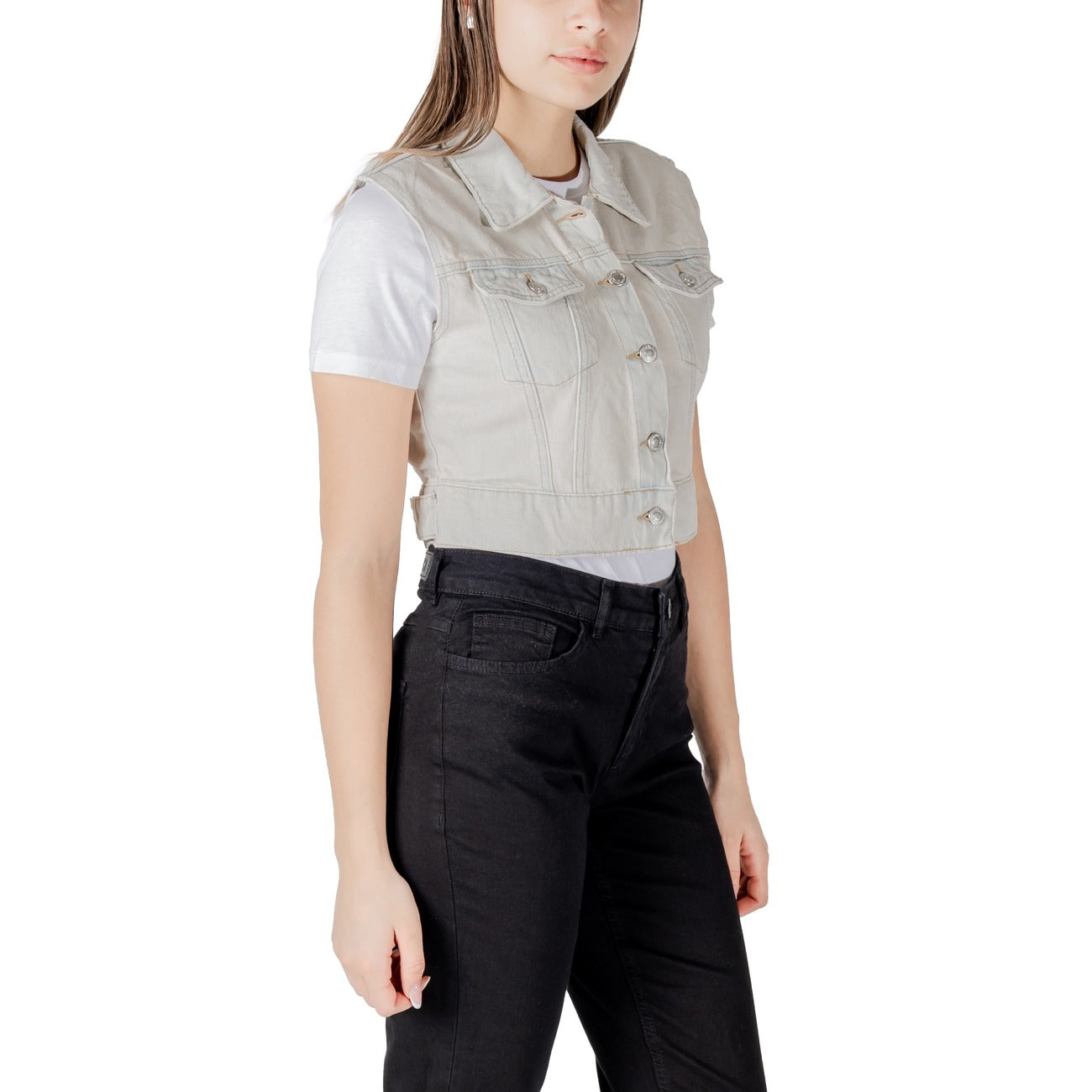 Only Gilet Dames Beige #2417385