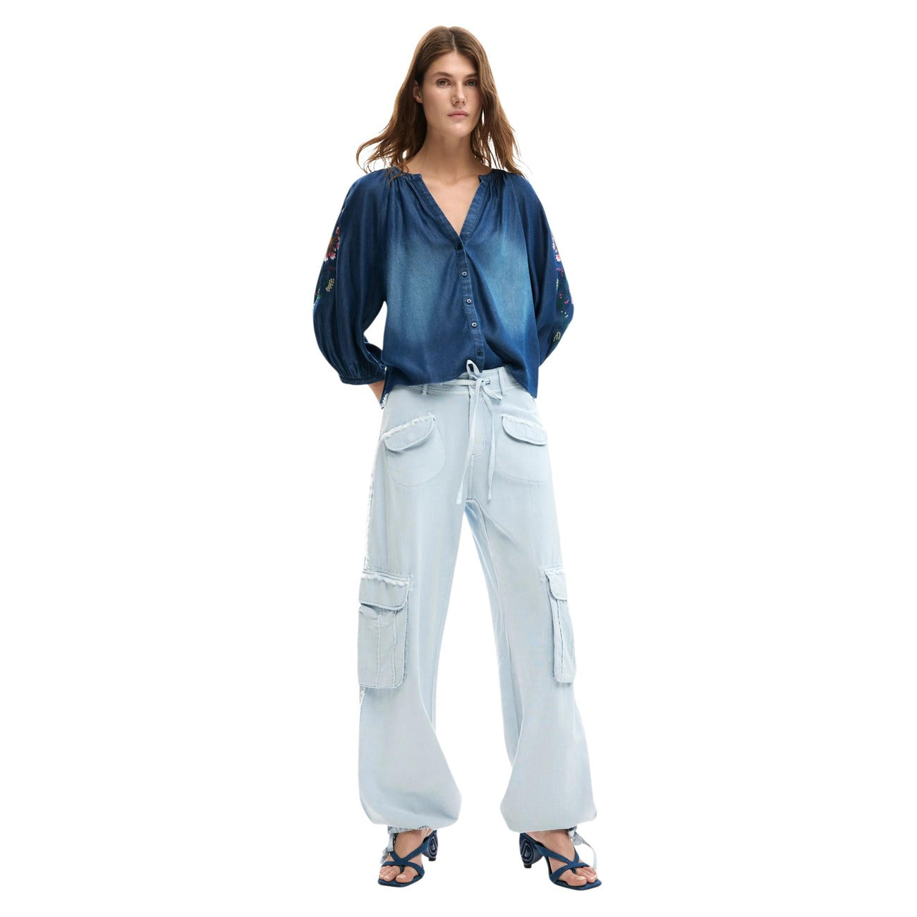 Desigual Hose Damen Hellblau