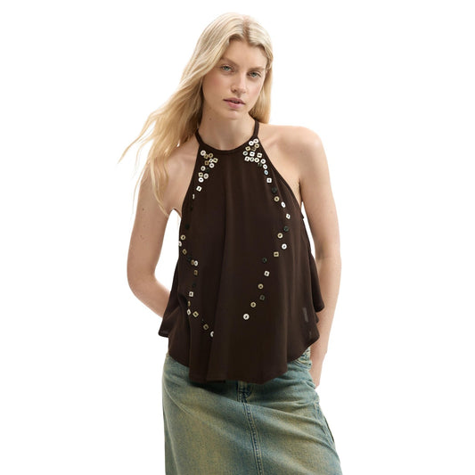 Desigual Top Damen Braun
