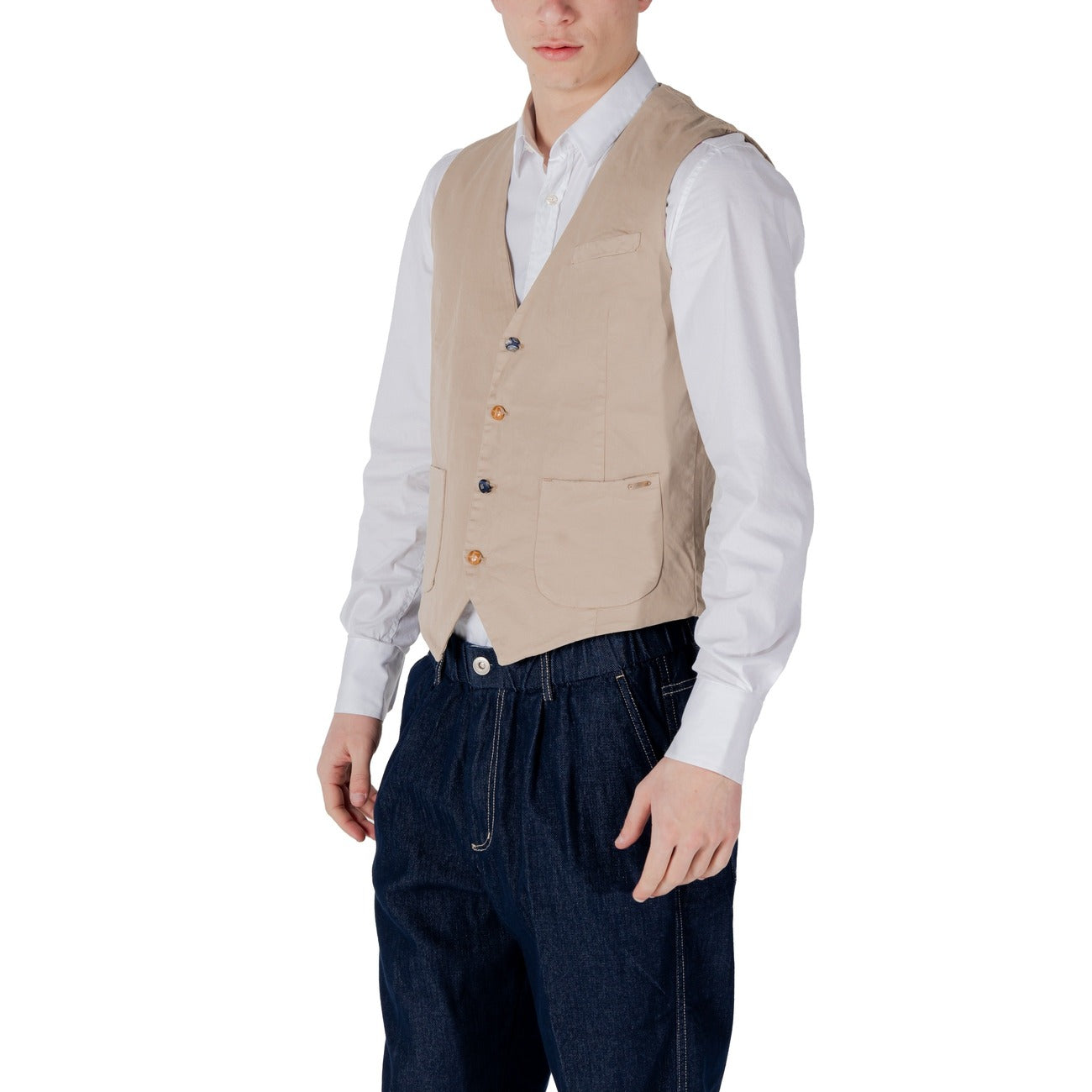 Gianni Lupo Gilet Heren Beige #2417487