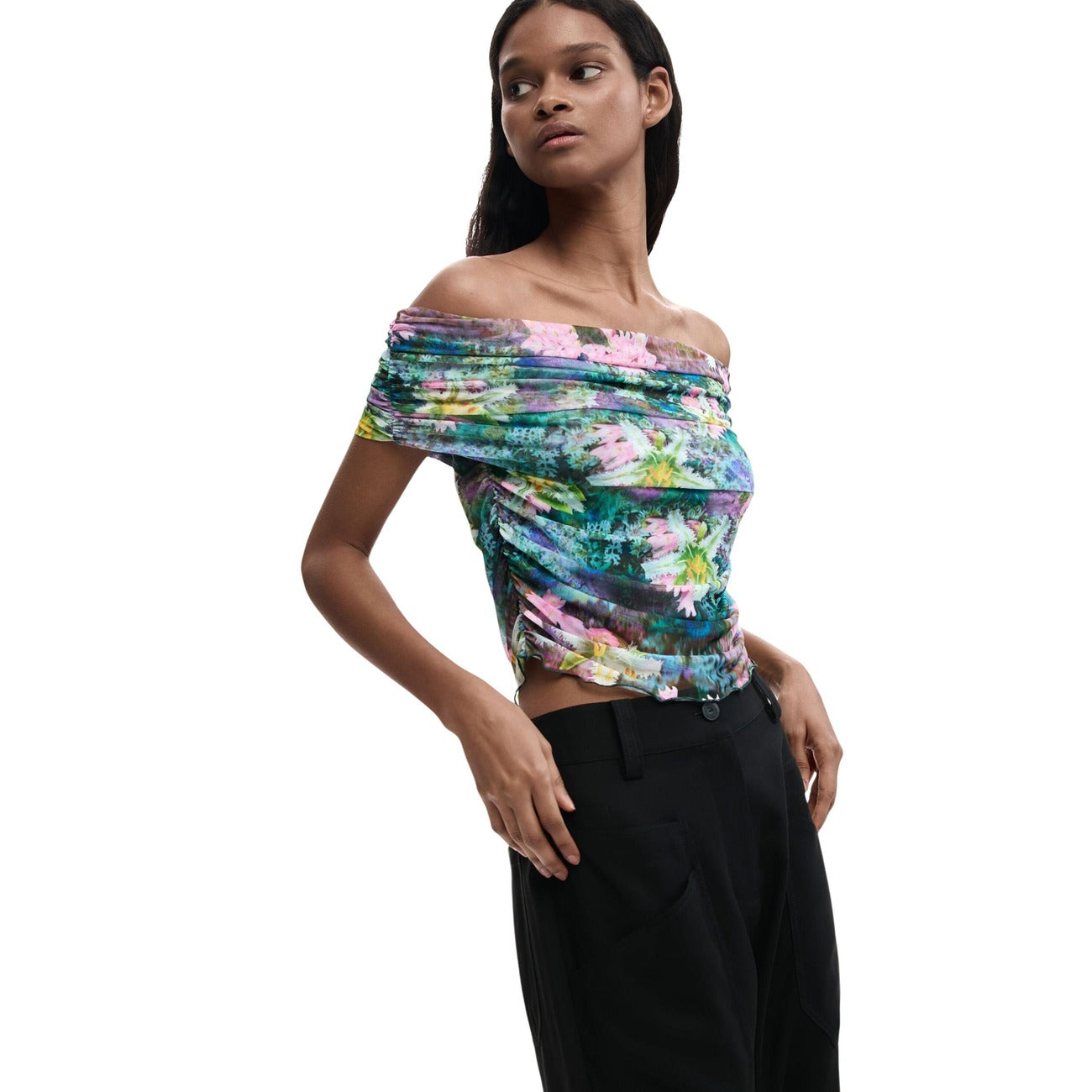 Desigual Top Dames Lichtblauw
