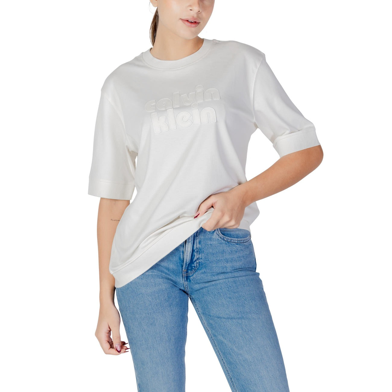 Calvin Klein Jeans T-shirt Dames Wit #2445548
