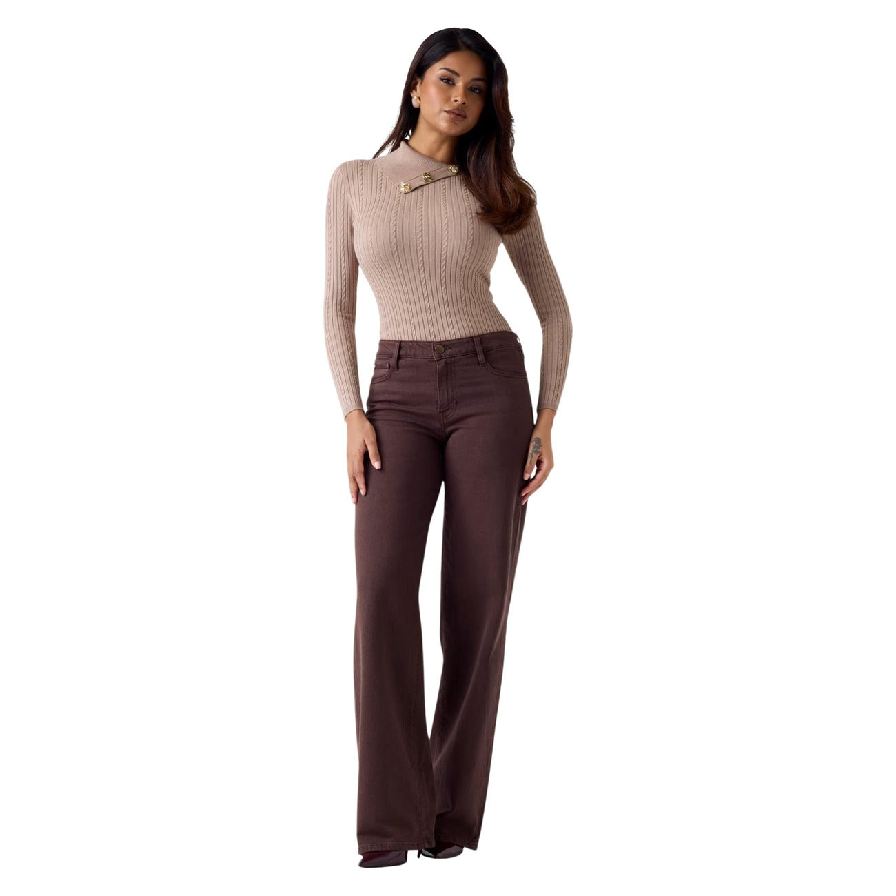 Guess Broek Dames Bruin #2470532