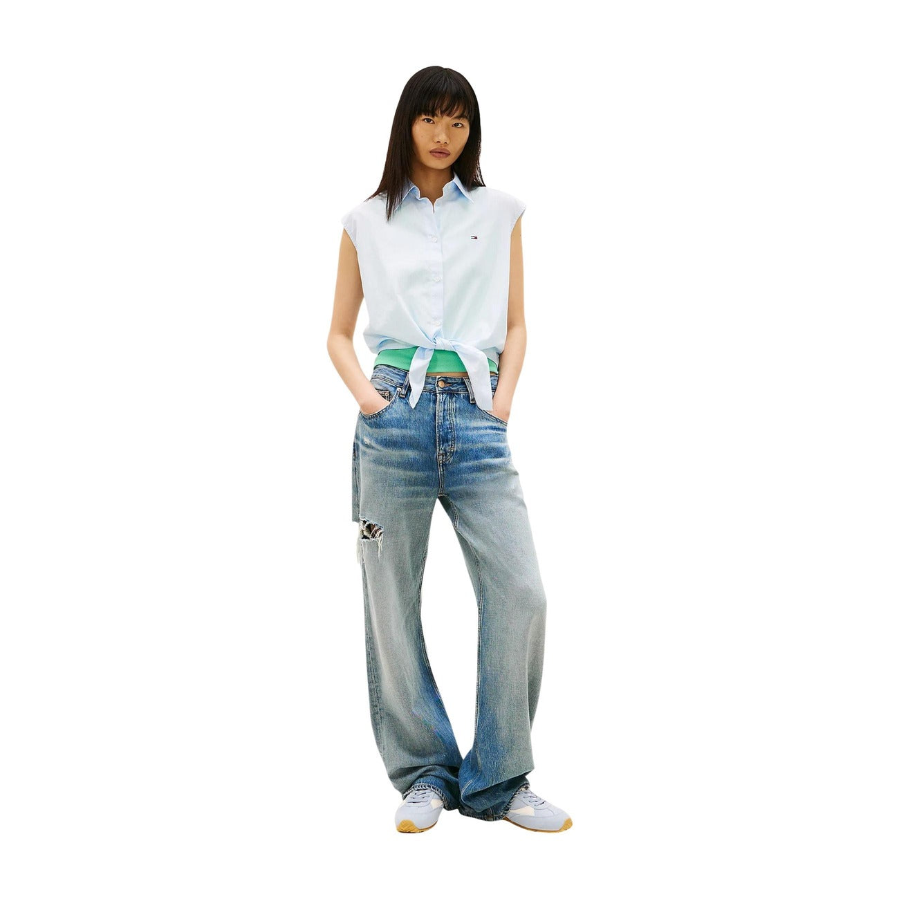 Tommy Hilfiger Jeans Shirt Damen Hellblau