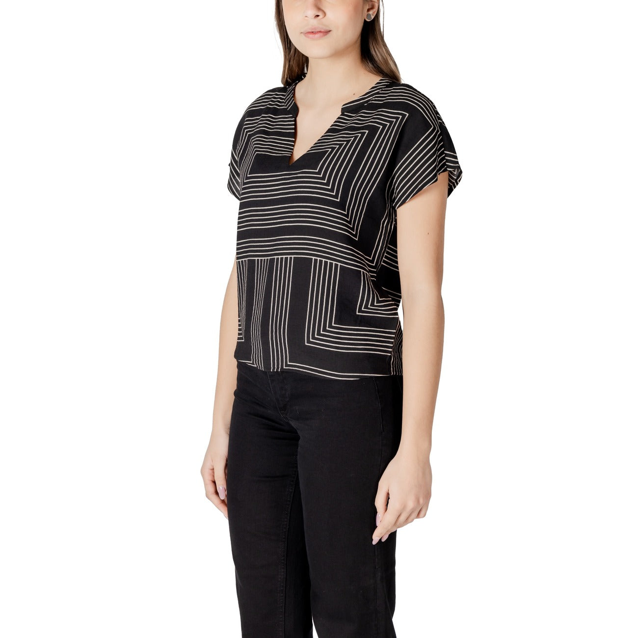 Jacqueline De Yong T-shirt Dames Zwart