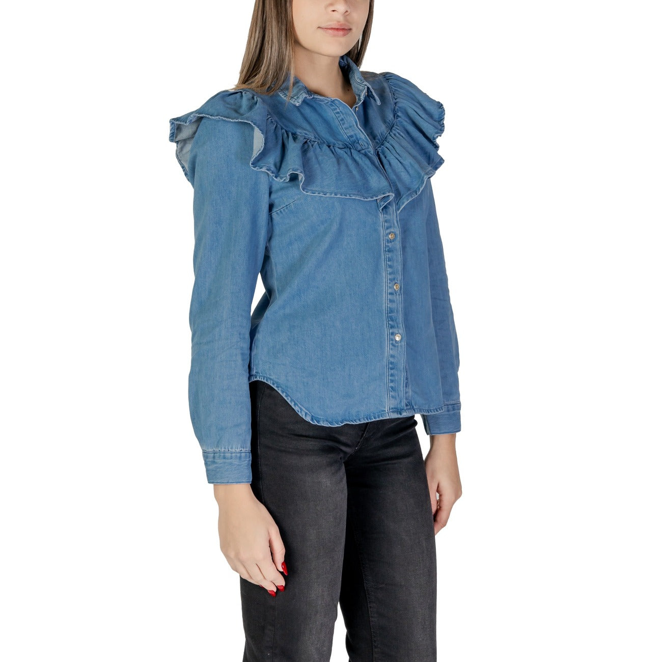 Only Shirt Dames Blauw #2380276