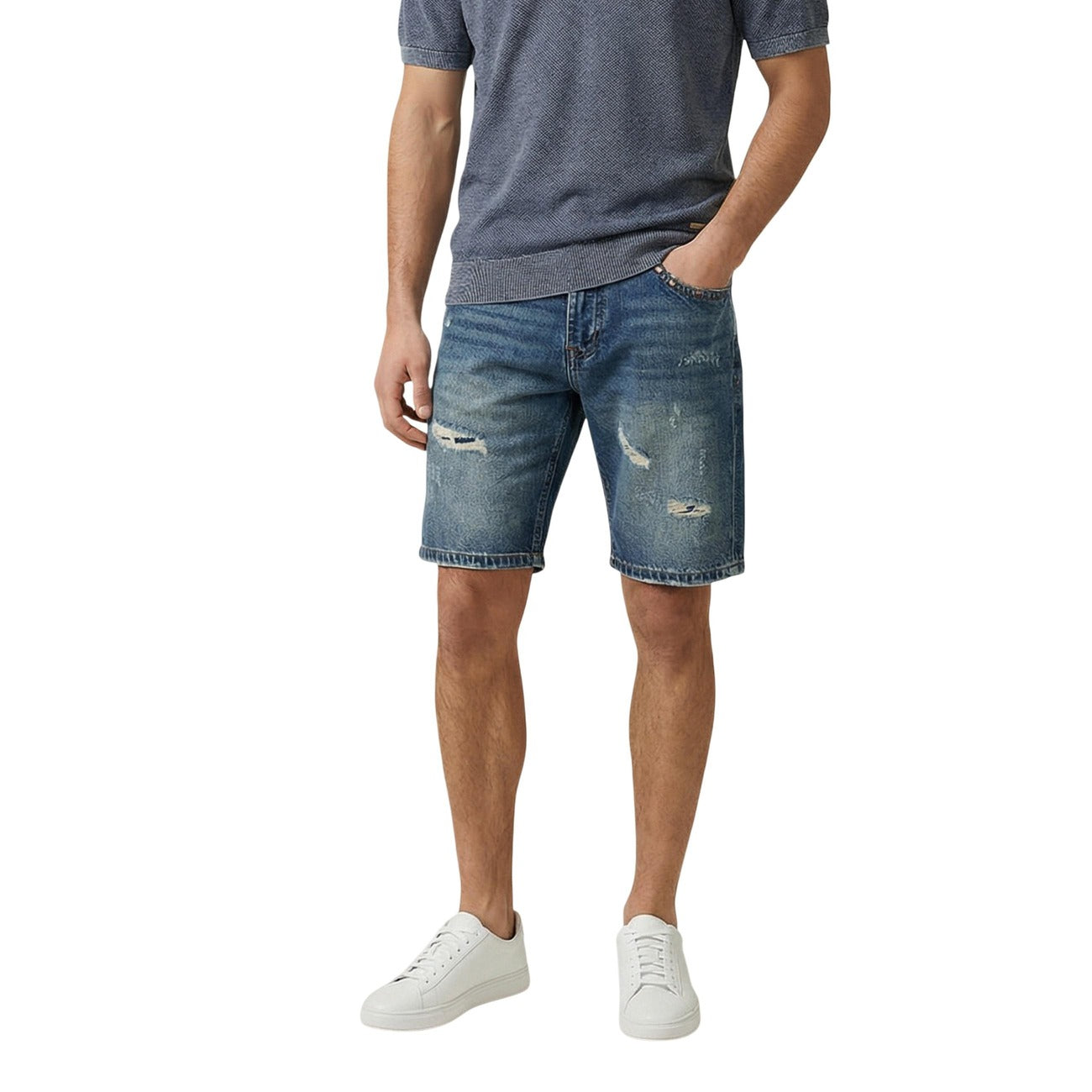 Gianni Lupo Bermuda Herren Blau