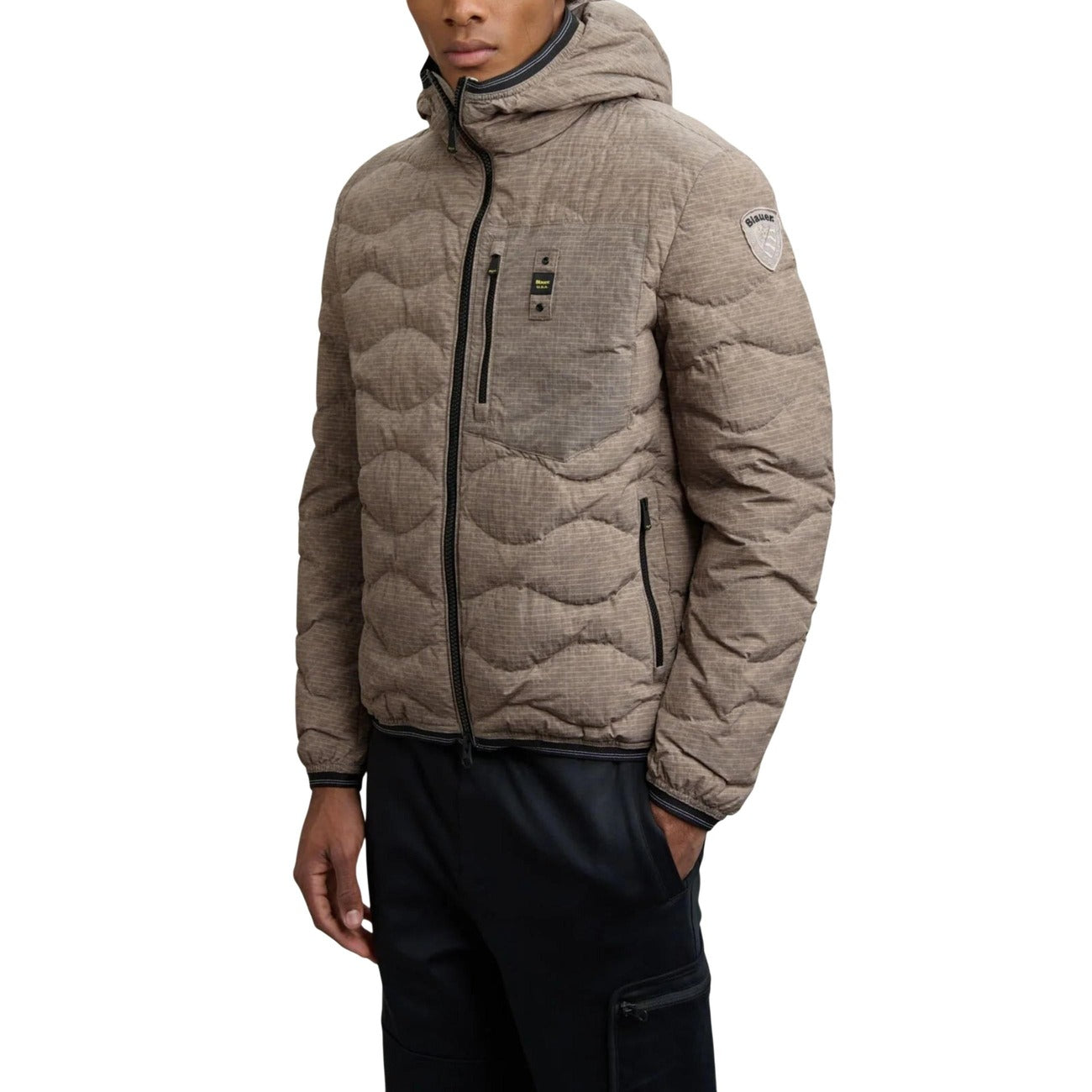 Blauer Windbreaker Heren Bruin