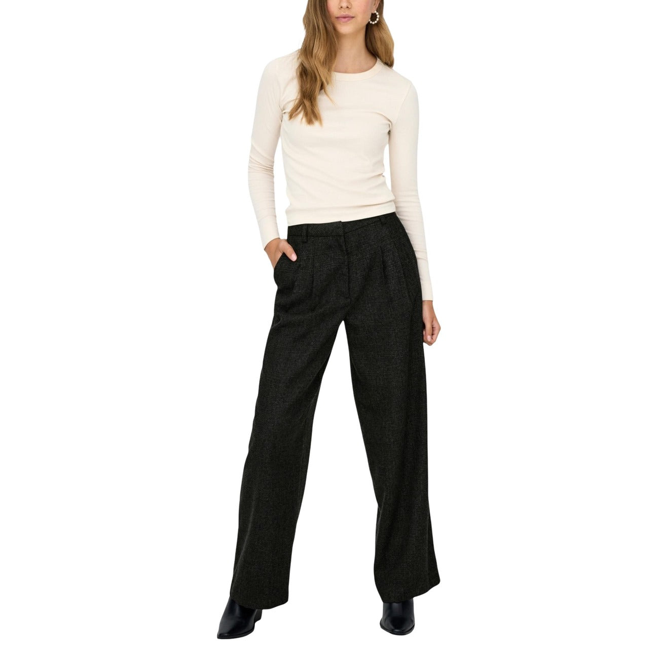 Jacqueline De Yong Broek Dames Zwart #2465088