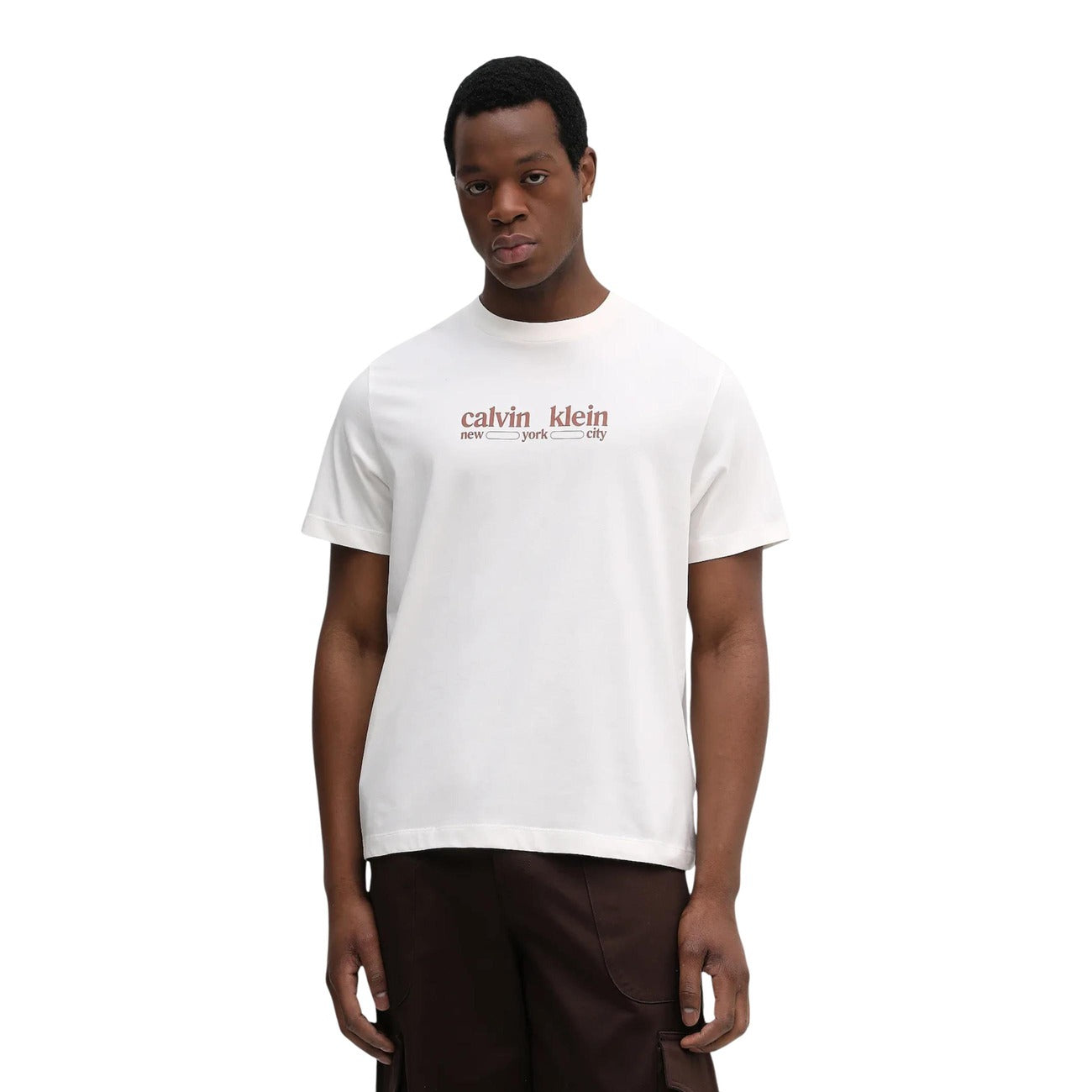 Calvin Klein Jeans T-shirt Men Brown #2469620
