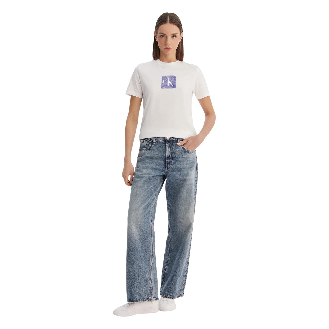 Calvin Klein Jeans T-shirt Dames Wit #2469552