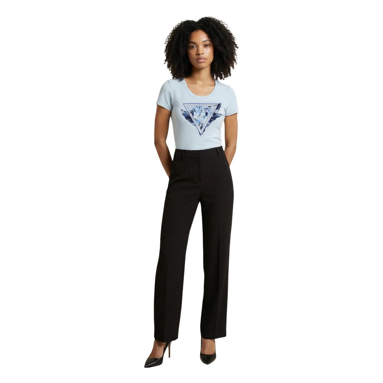 Guess T-shirt Dames Lichtblauw