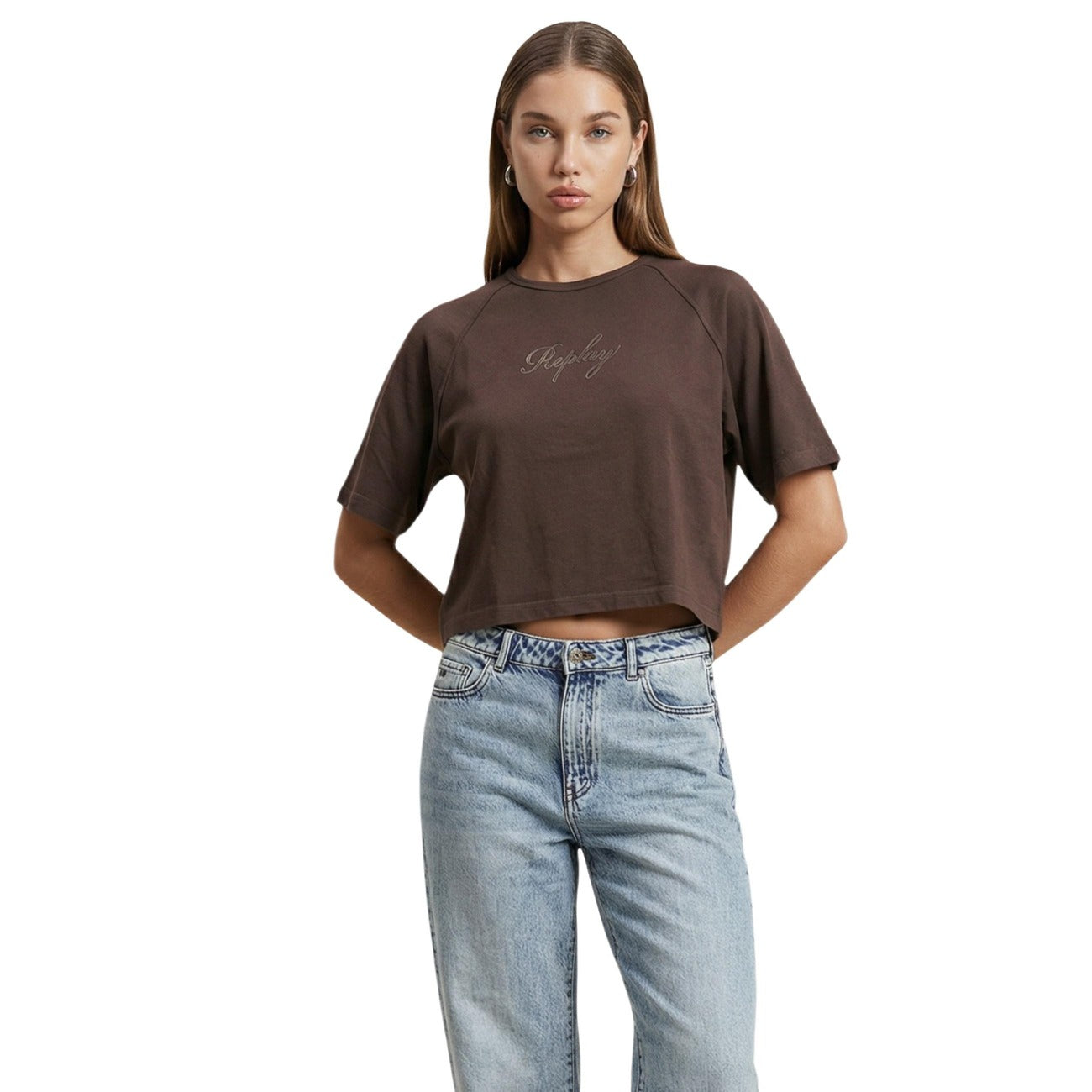 Replay T-shirt Dames Bruin
