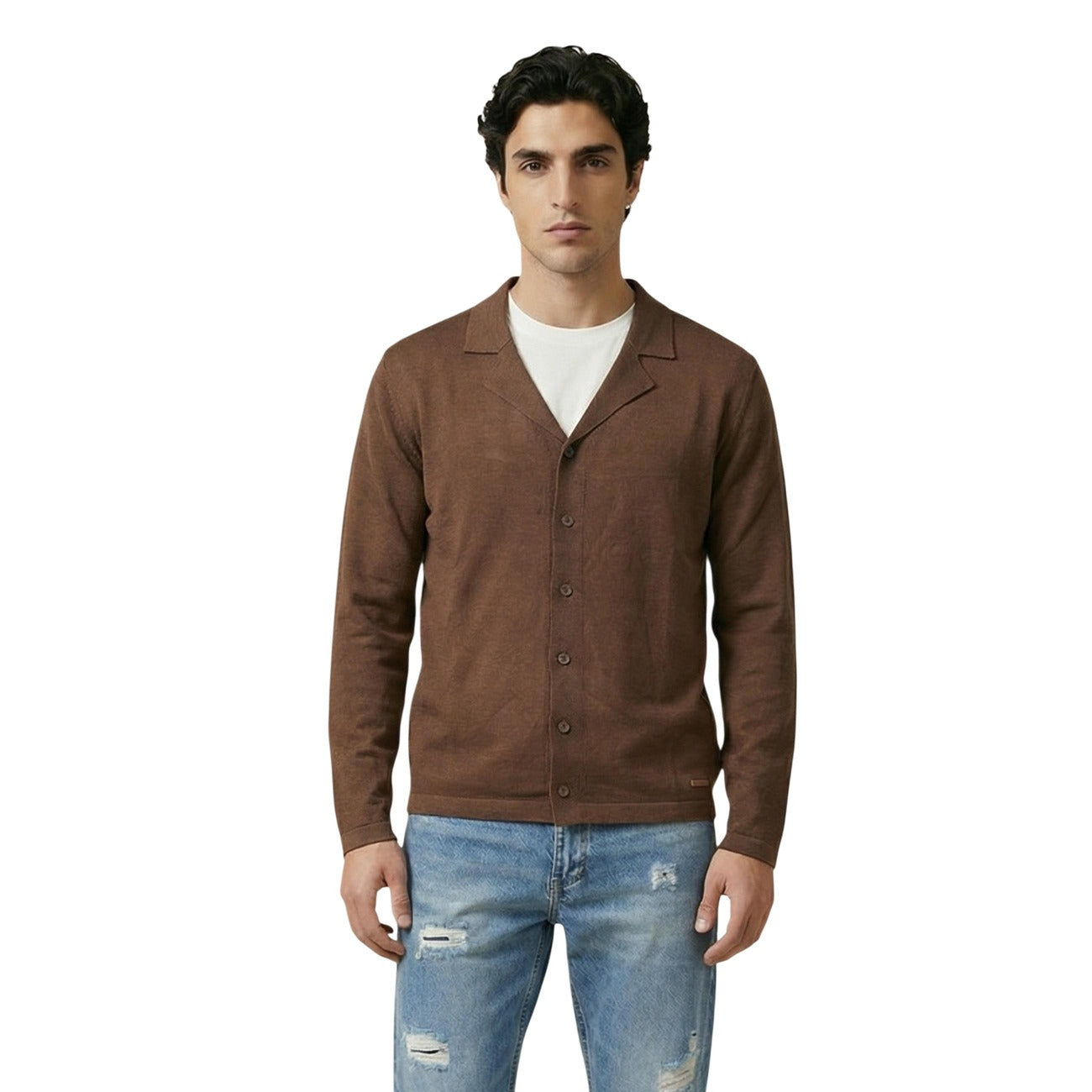 Gianni Lupo Cardigan Men Brown