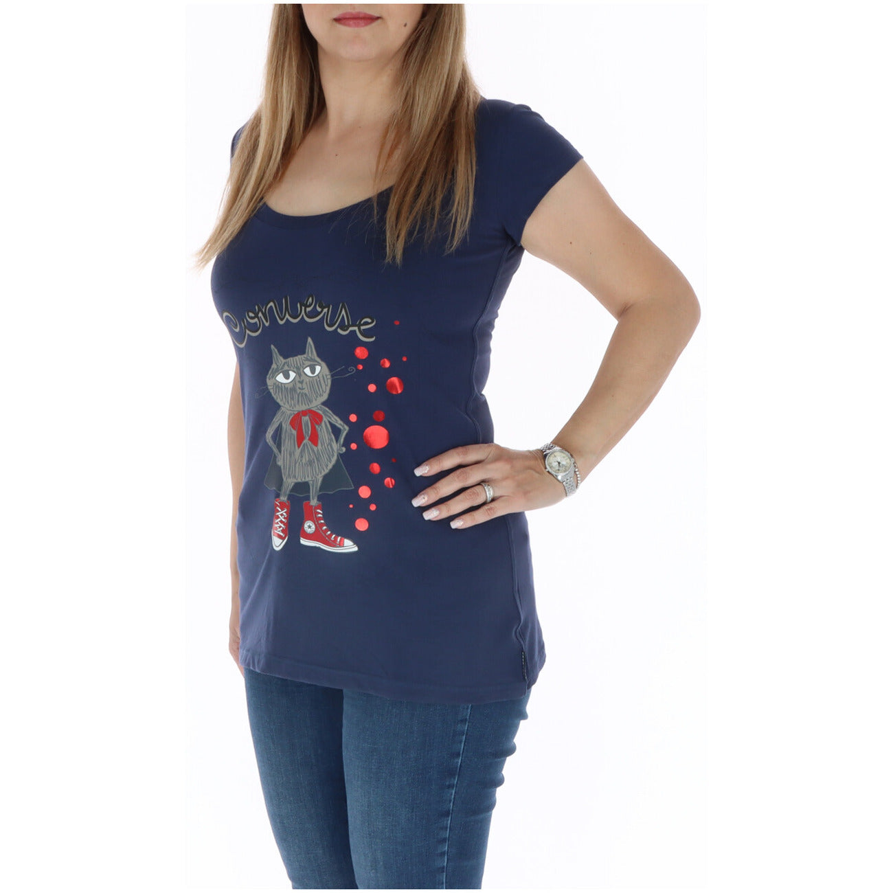 Converse T-Shirt Damen Blau