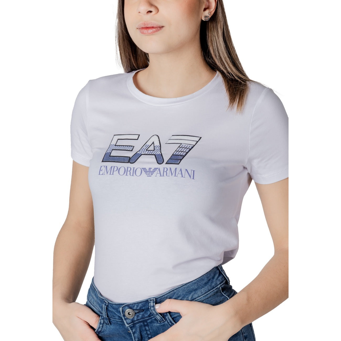 Ea7 T-shirt Dames Wit #2414973