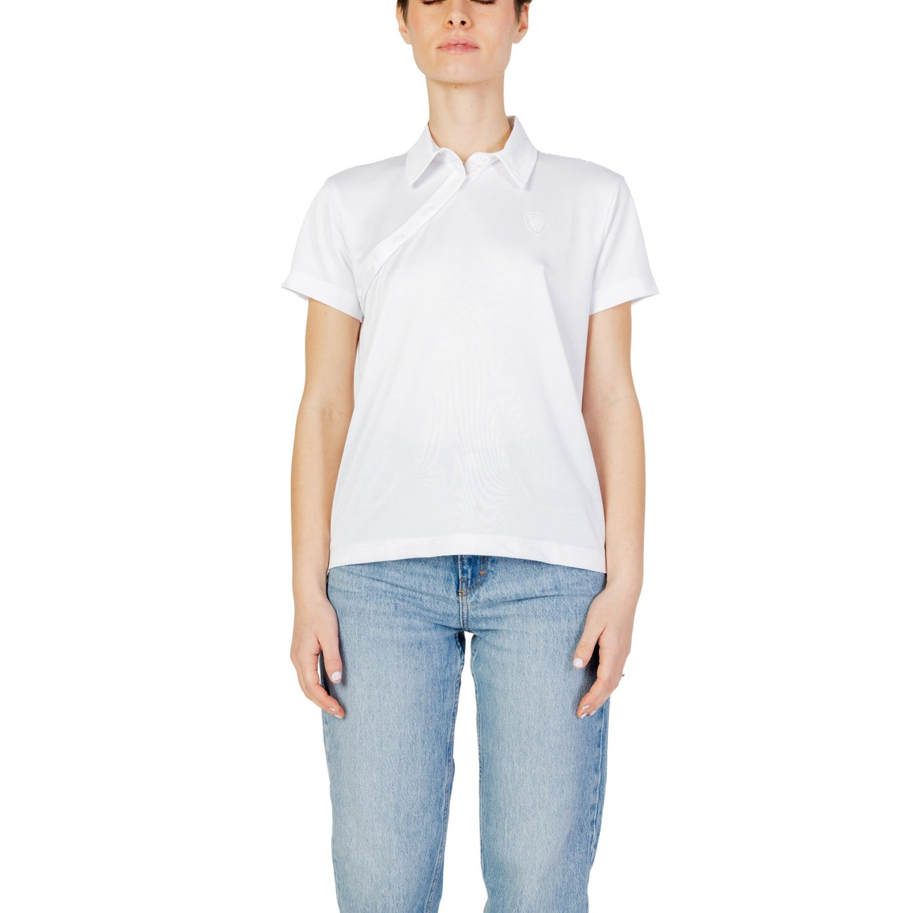 Blauer Polo Top Dames