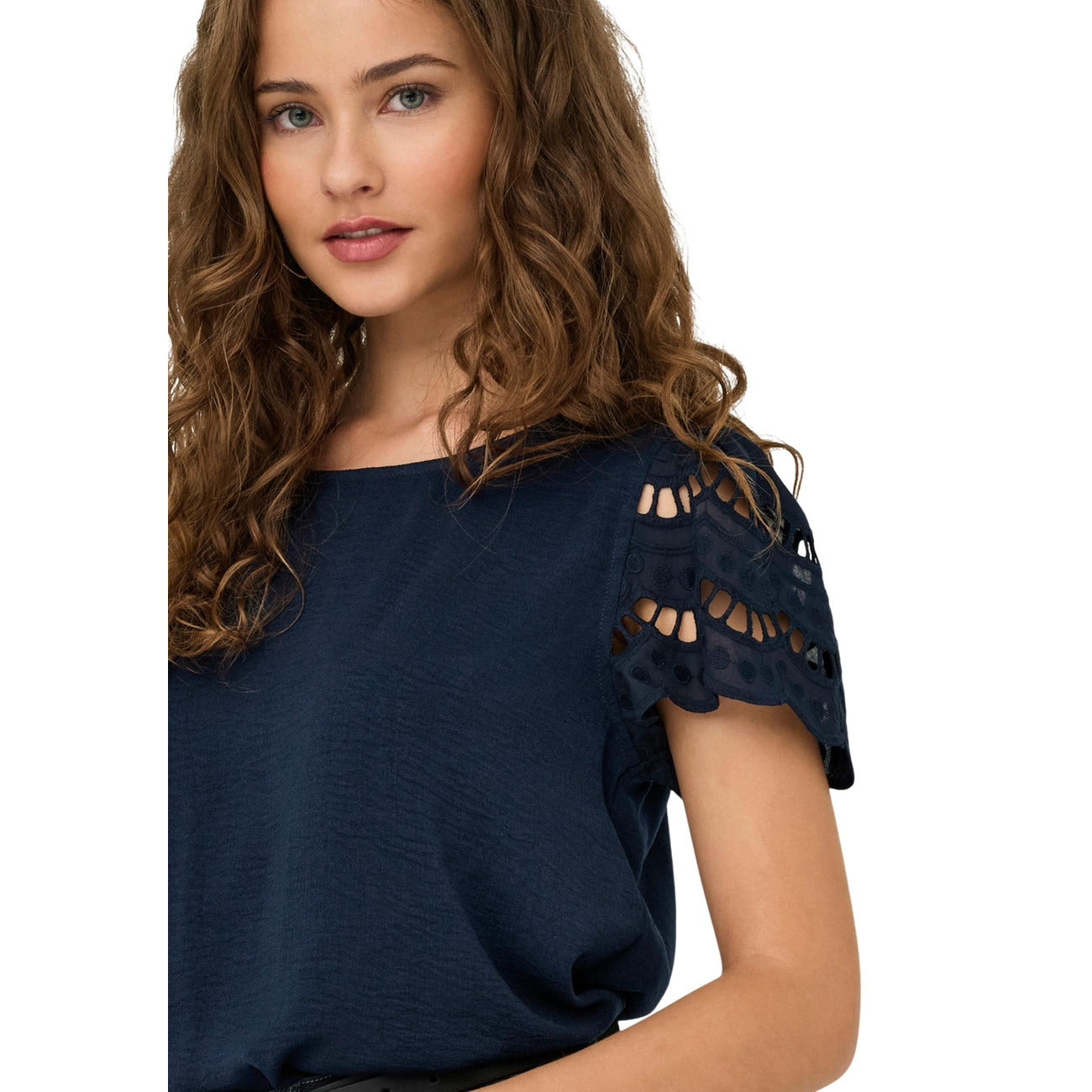 Jacqueline De Yong T-shirt Dames Blauw