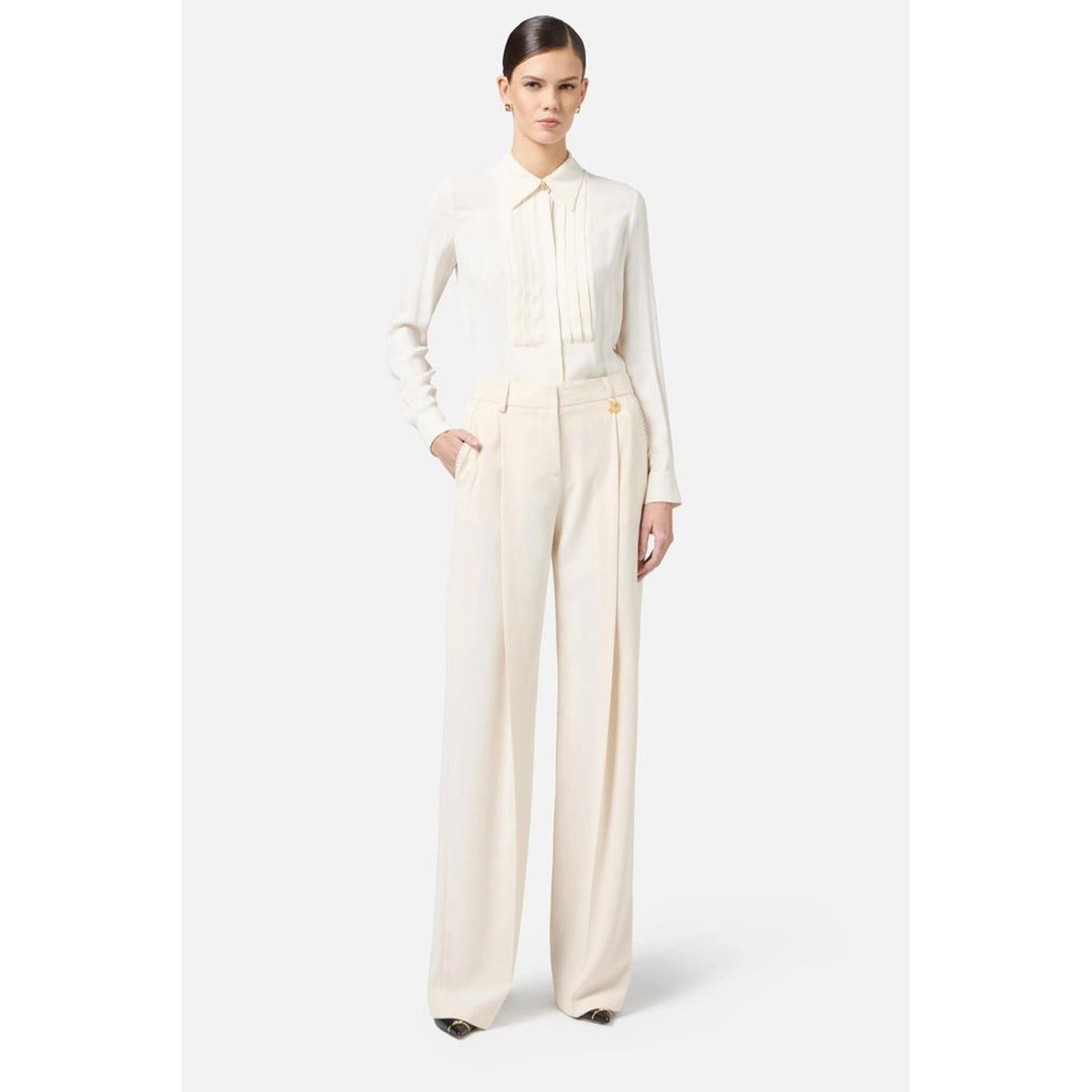 Elisabetta Franchi Broek Dames Beige