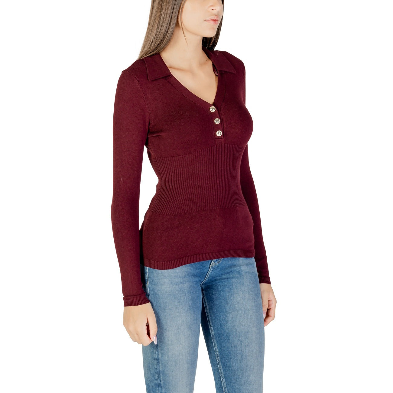 Morgan De Toi Breimode Dames Bordeaux