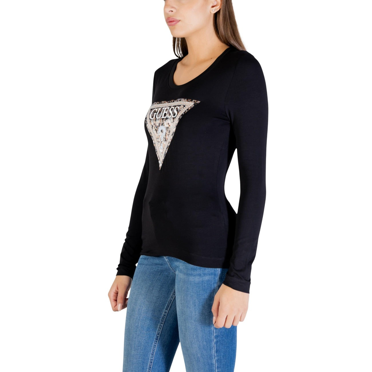 Guess T-Shirt Damen Schwarz Schwarz