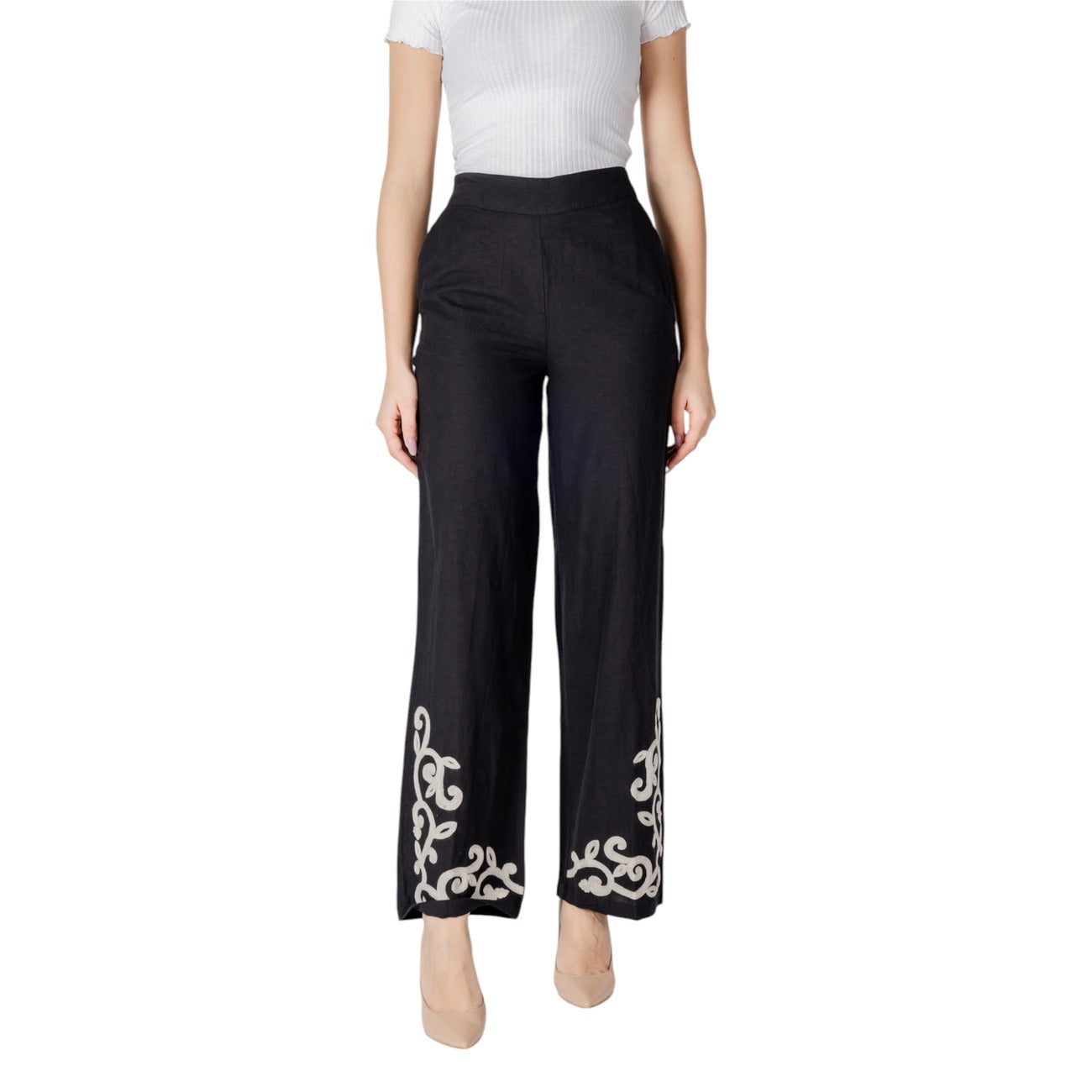 Vila Clothes Broek Dames Zwart #2413822
