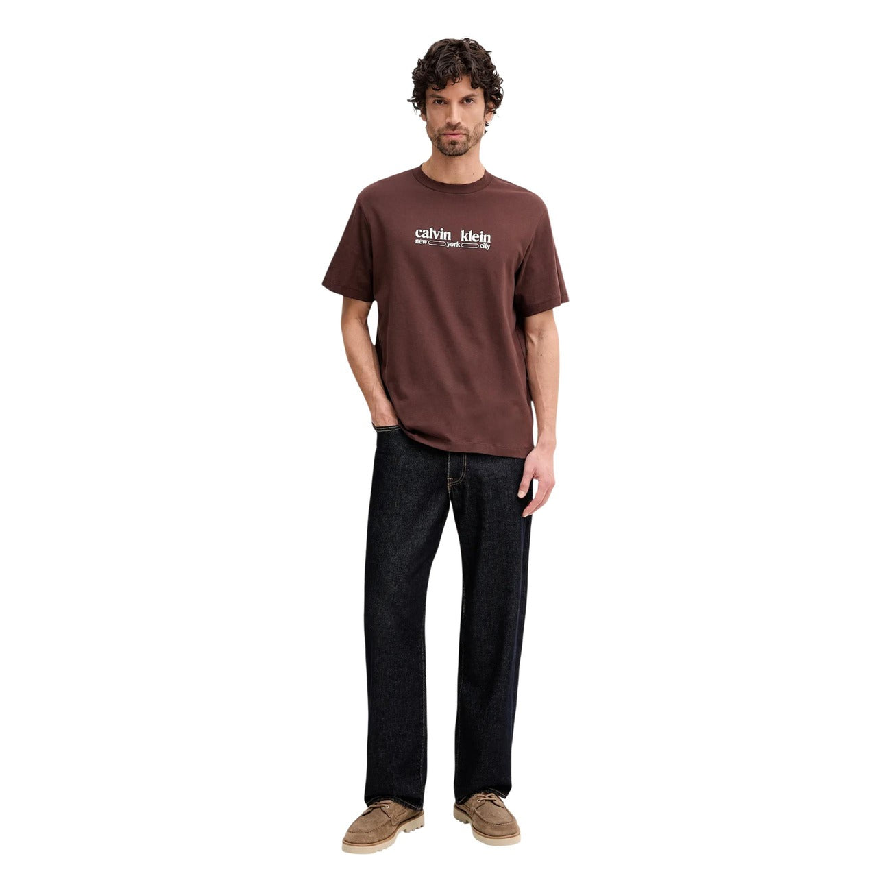 Calvin Klein Jeans T-shirt Men Brown #2469620