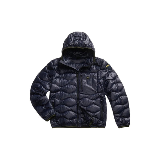 Blauer Windbreaker Herren Schwarz