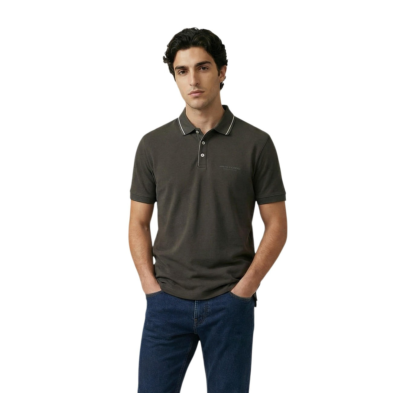 Armani Exchange Polo Top Heren Blauw