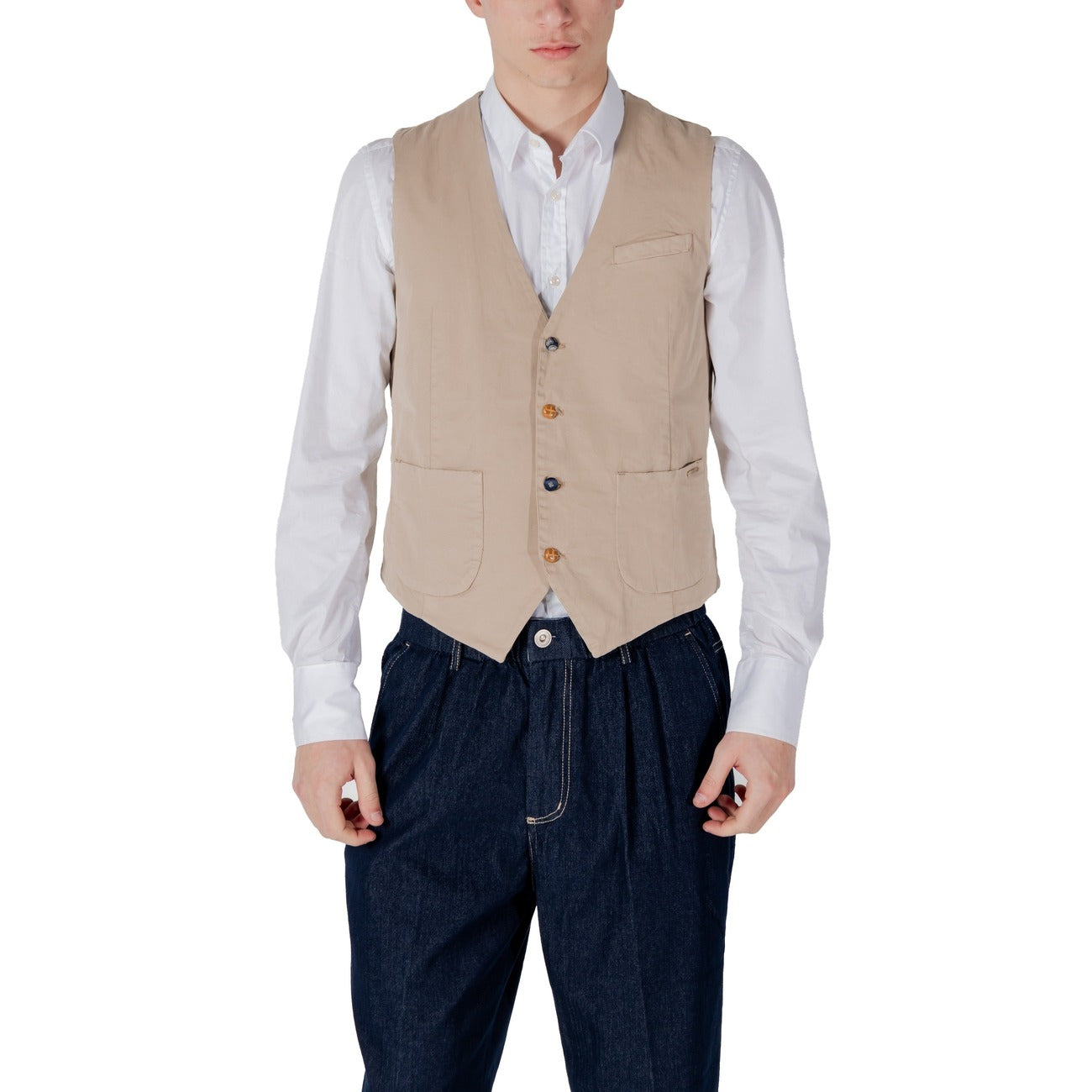 Gianni Lupo Gilet Heren Beige #2417487