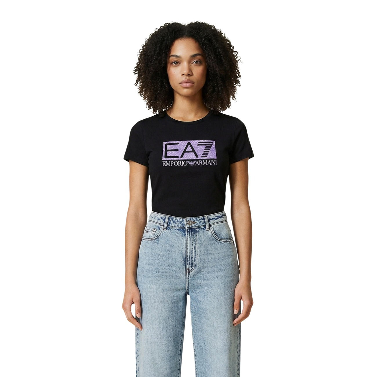 Ea7 T-Shirt Damen Schwarz Schwarz