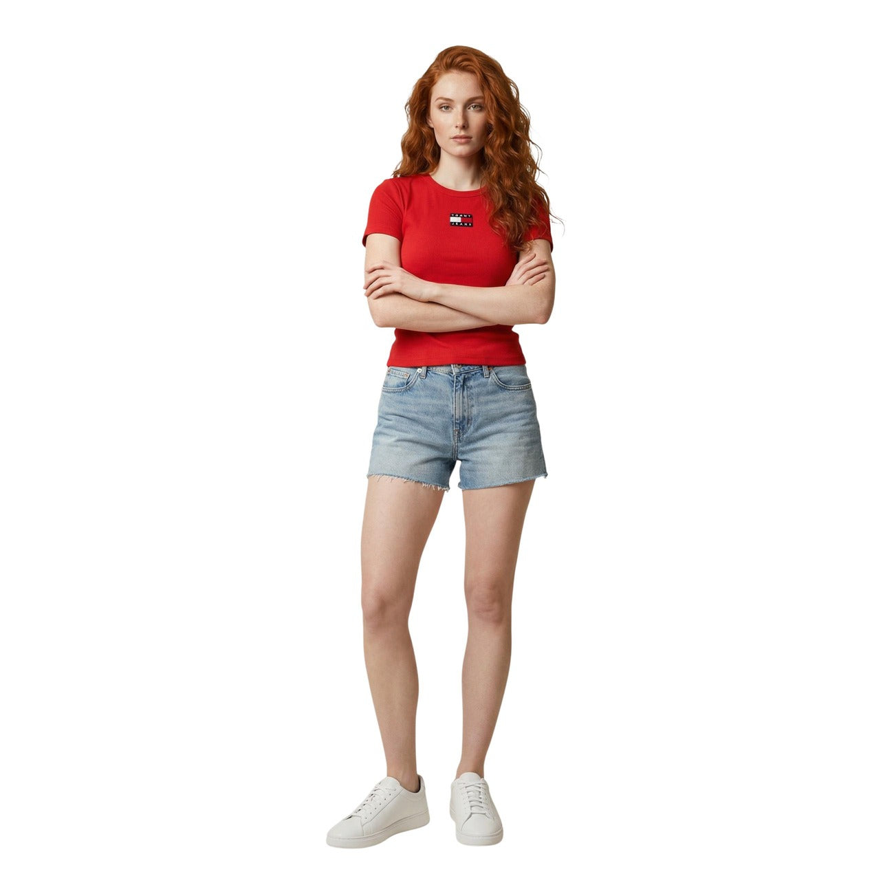 Tommy Hilfiger Jeans T-Shirt Damen Rot #2457792