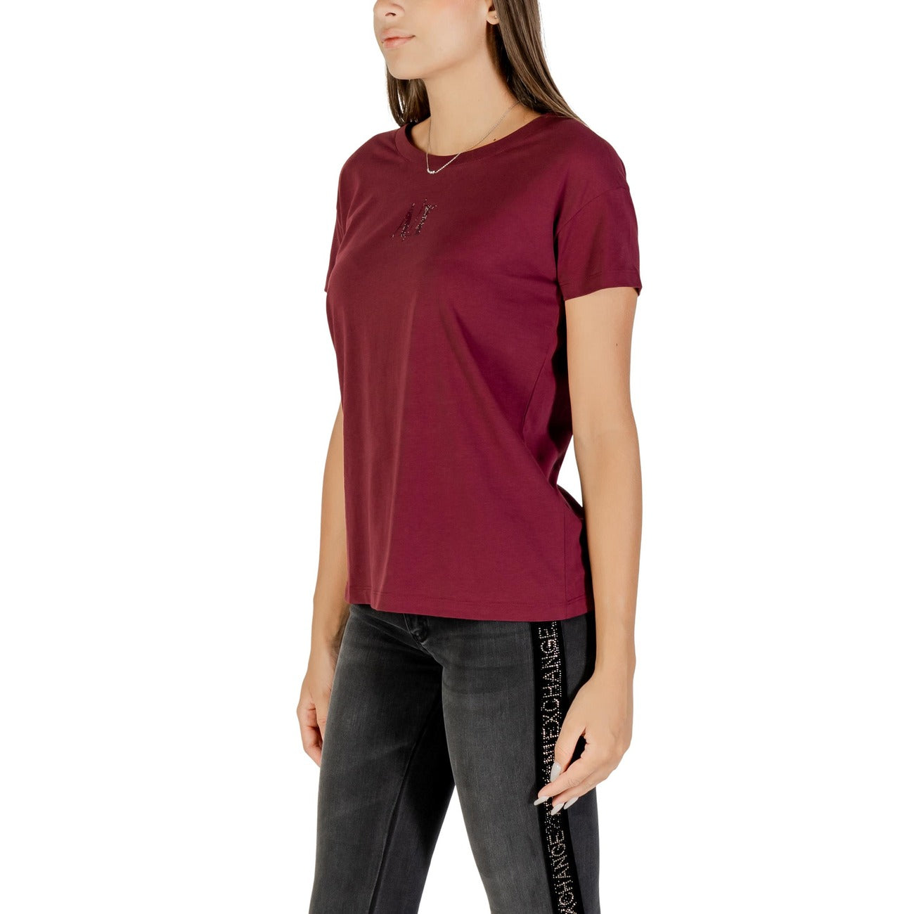 Armani Exchange T-Shirt Damen Bordeaux