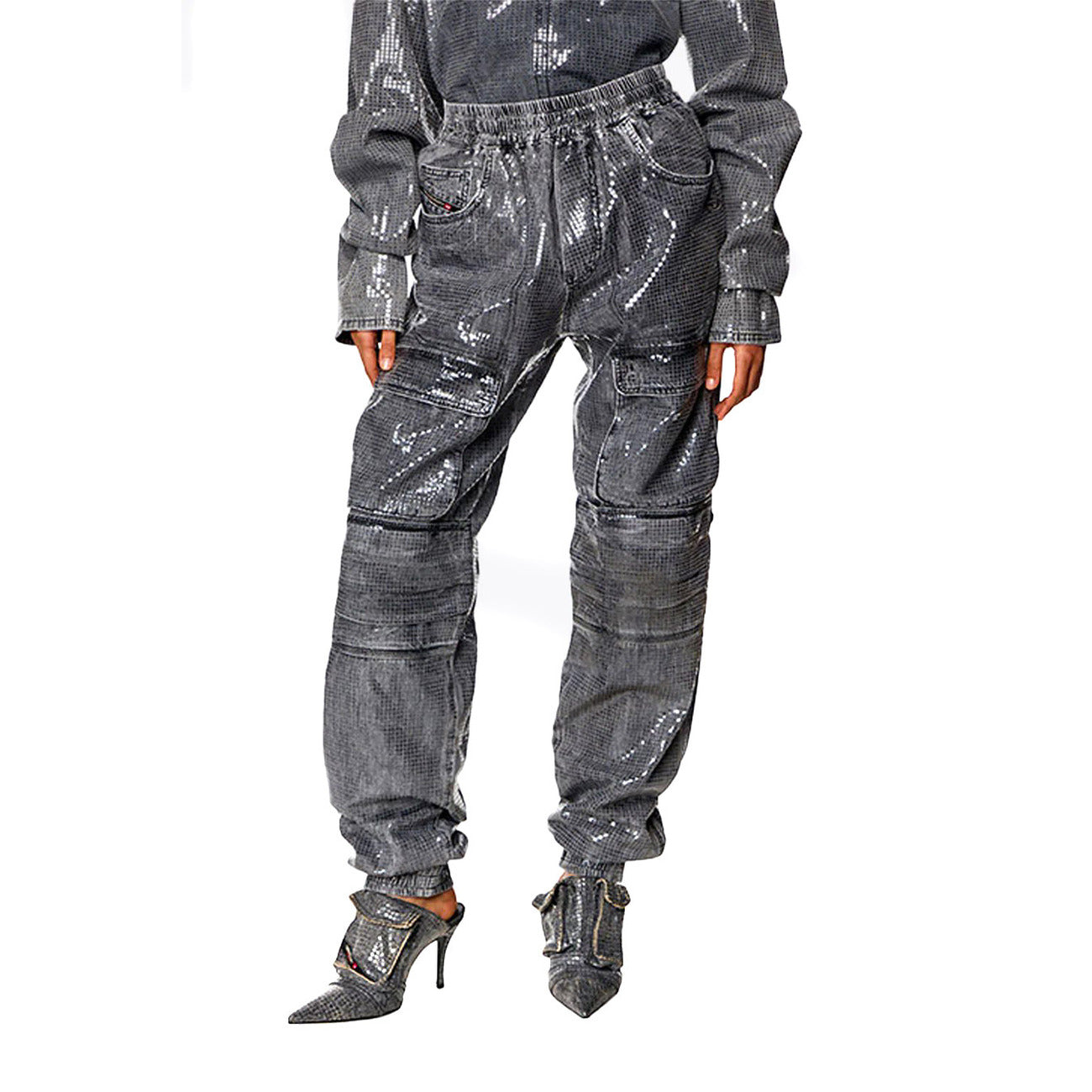 Diesel Hose Damen Grau