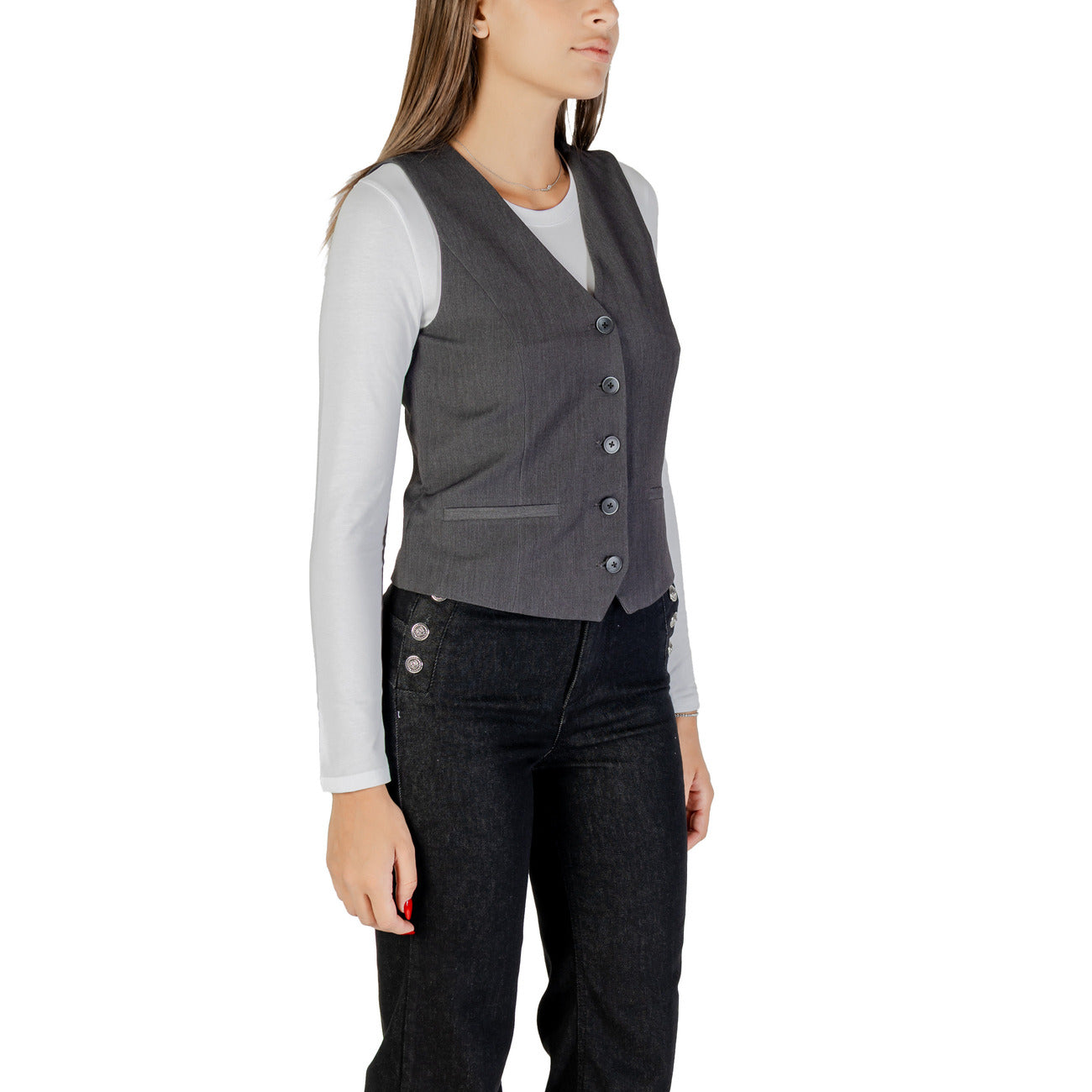Only Gilet Dames Grijs #2432364