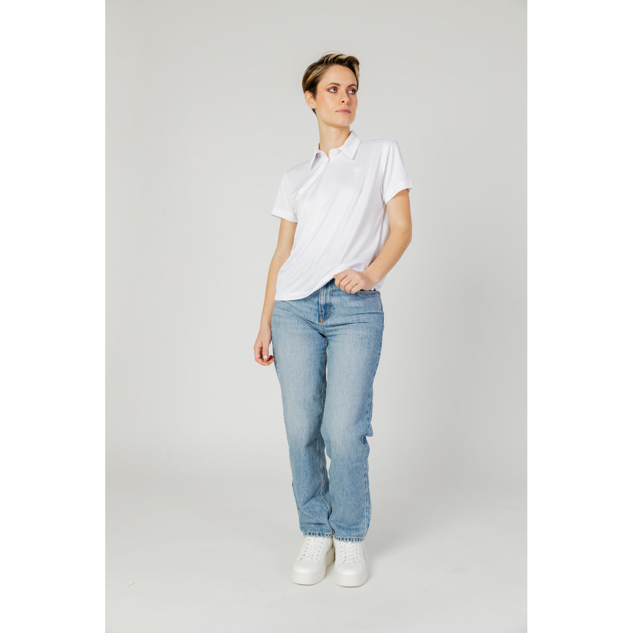 Blauer Polo Top Dames
