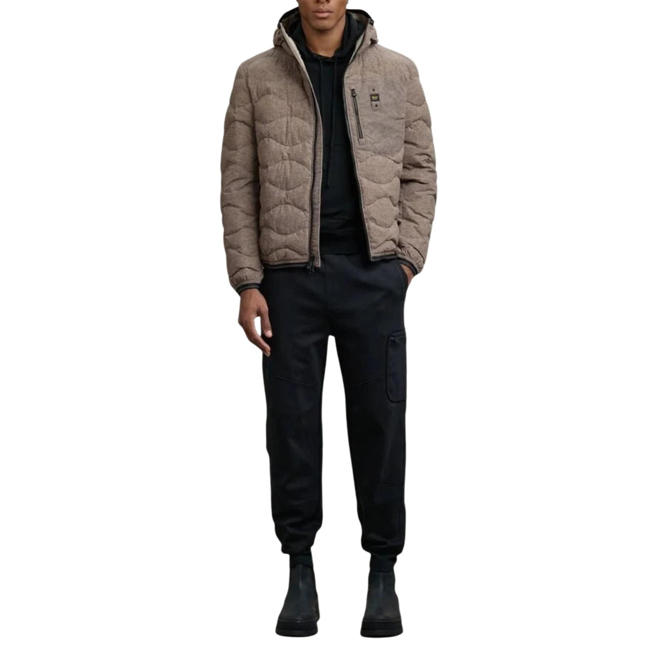 Blauer Windbreaker Heren Bruin