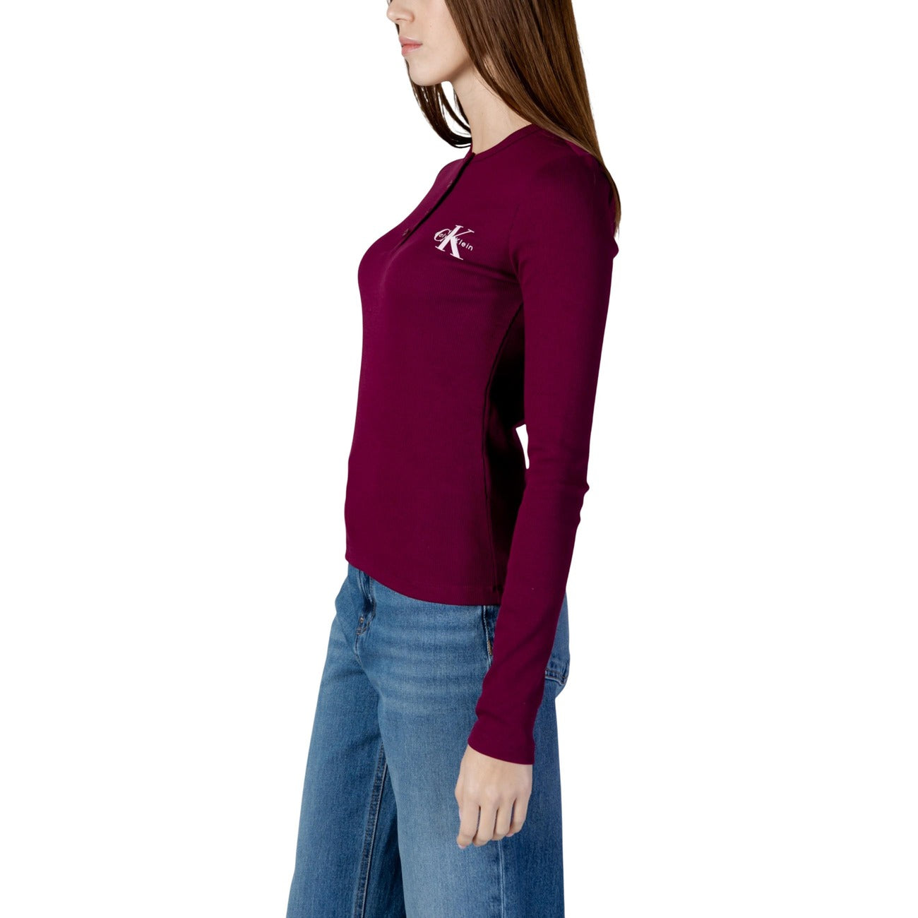 Calvin Klein Jeans T-shirt Dames Bordeaux #2469906