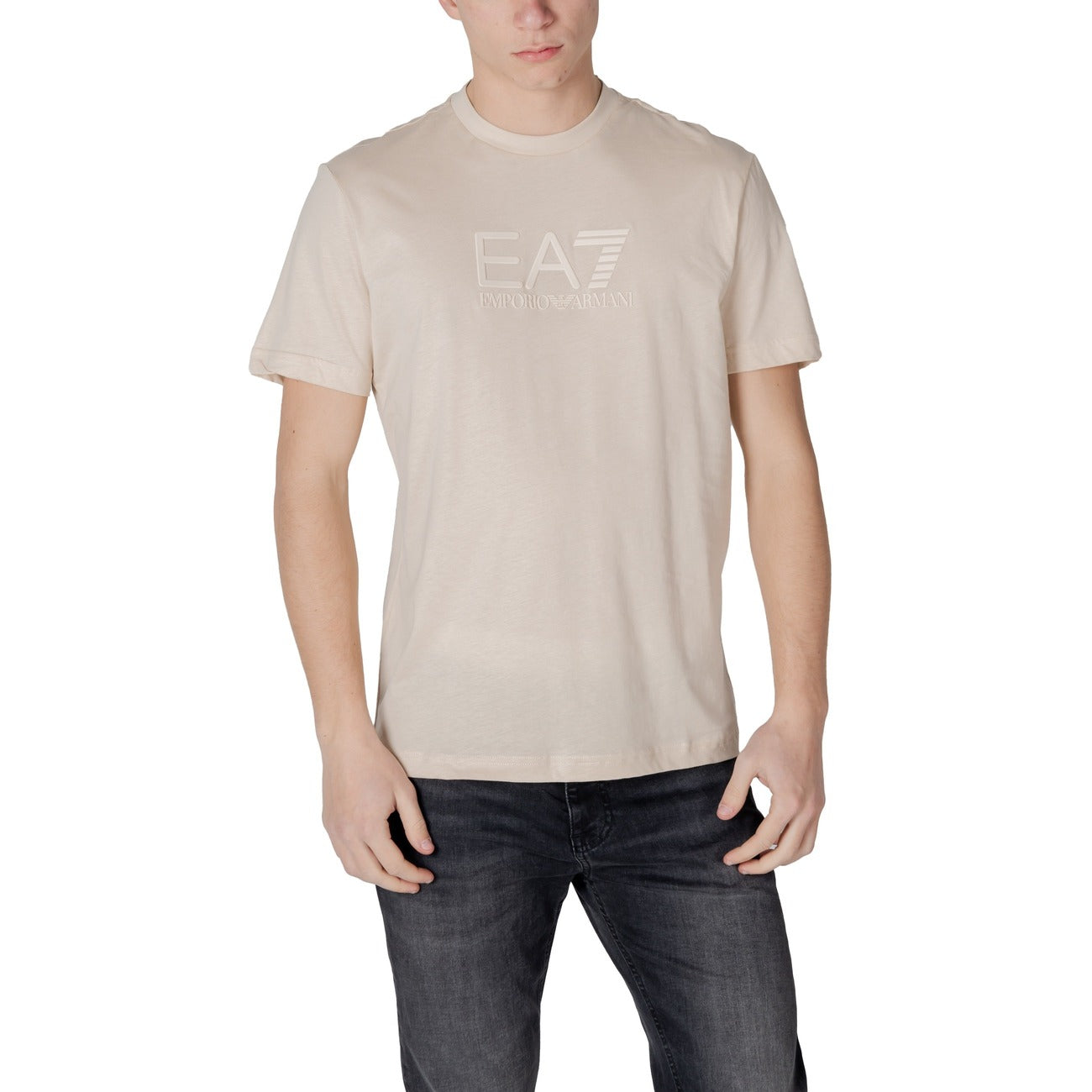 Ea7 T-shirt Heren Beige