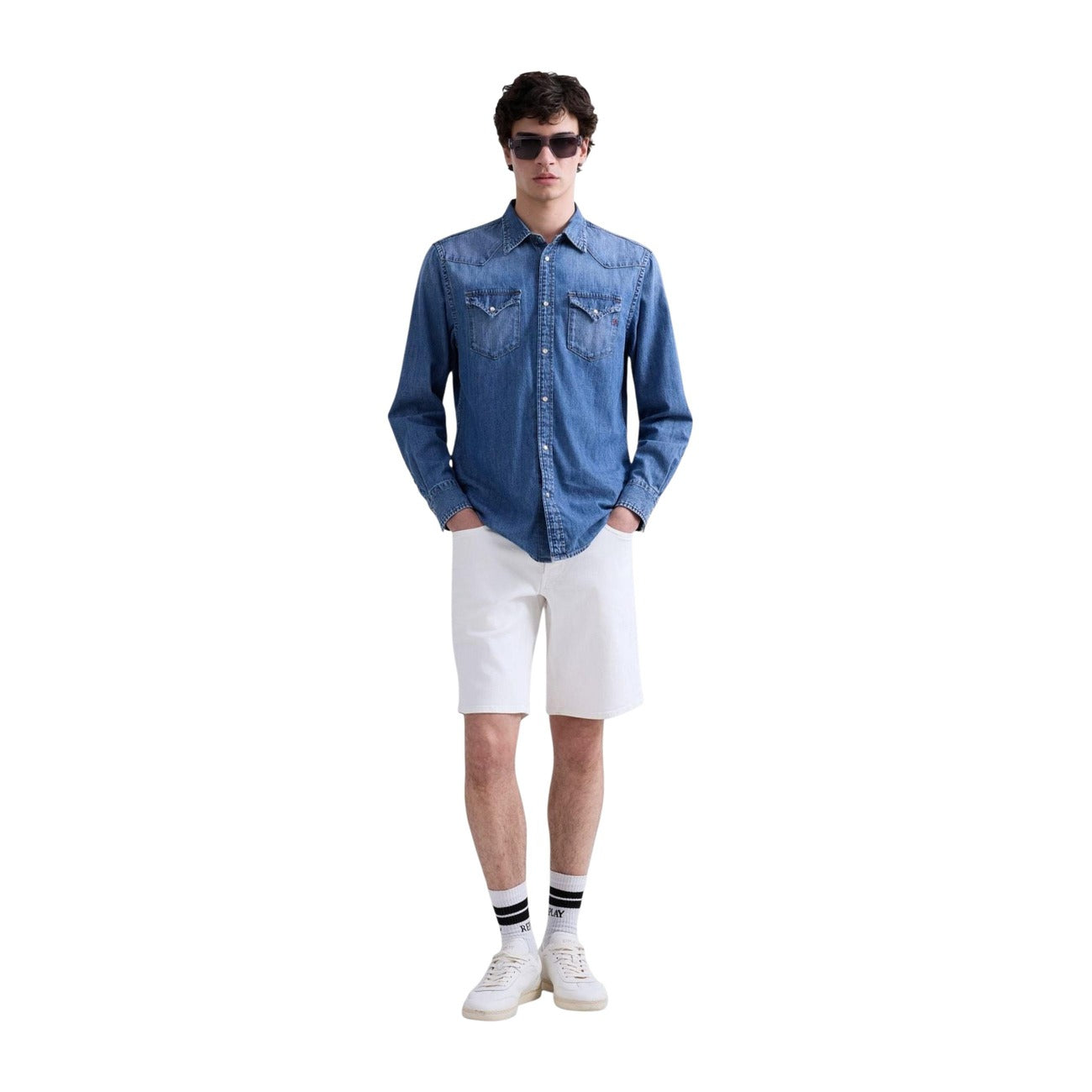 Replay Shirt Heren Lichtblauw #2465484